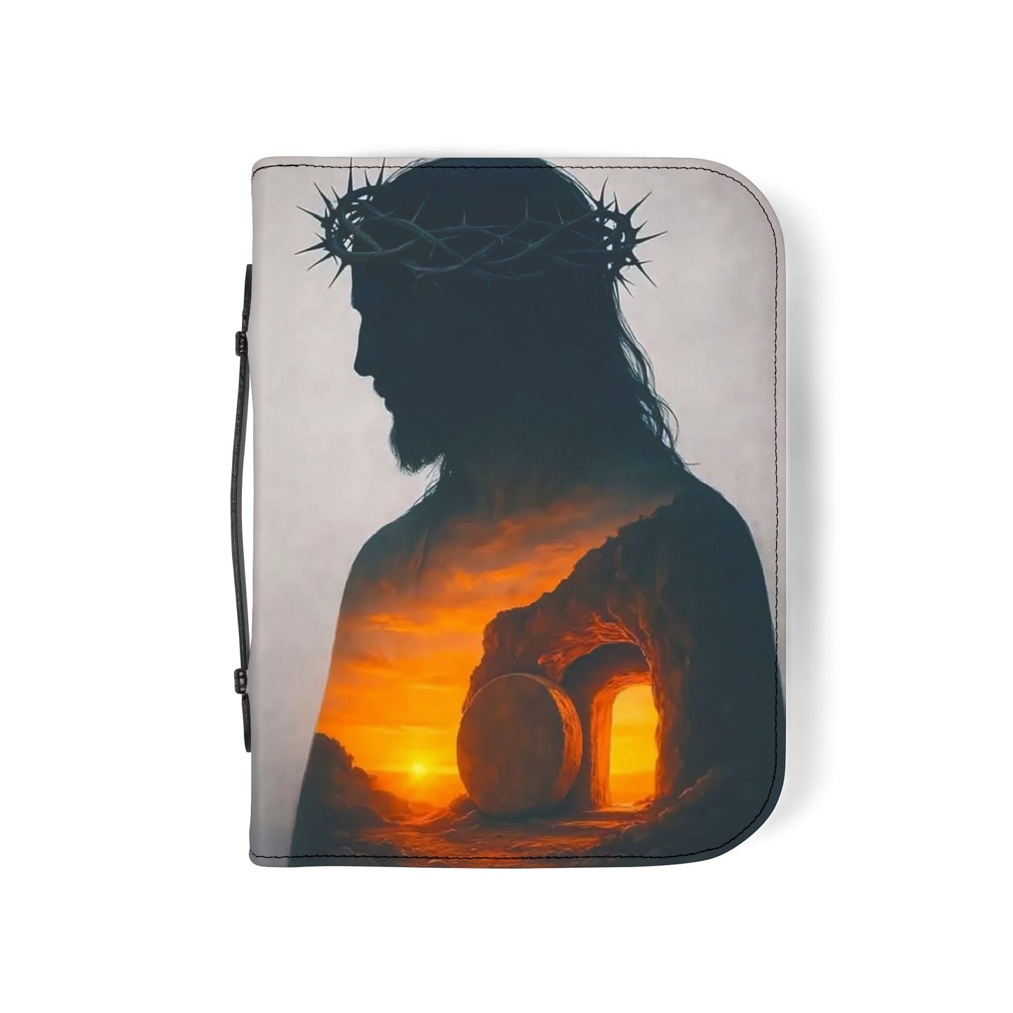 Inspirational Bible Cover with Jesus Silhouette, Religious Journal Protector, Christian Gift, Scripture Book Cover, Faith Organizer