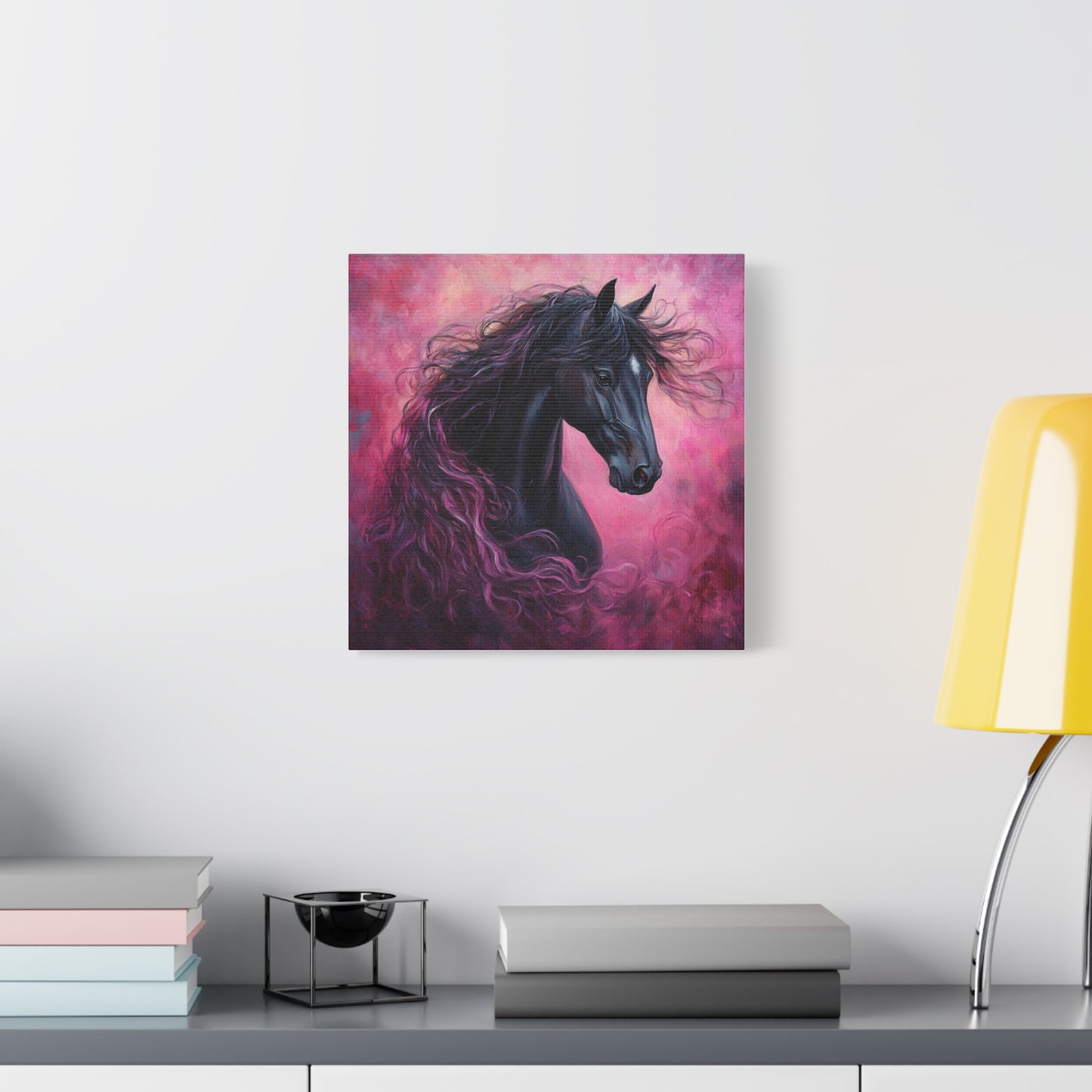 Black Horse Canvas Art, Wall Decor, Horse Lover Gift, Unique Home Decor, Animal Art, Equine Artwork