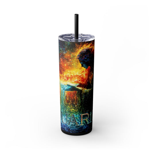 Vibrant Aquarius Skinny Tumbler, 20oz -  Travel Mug, Galaxy Drink Holder - Perfect for Gifts, Parties, Home
