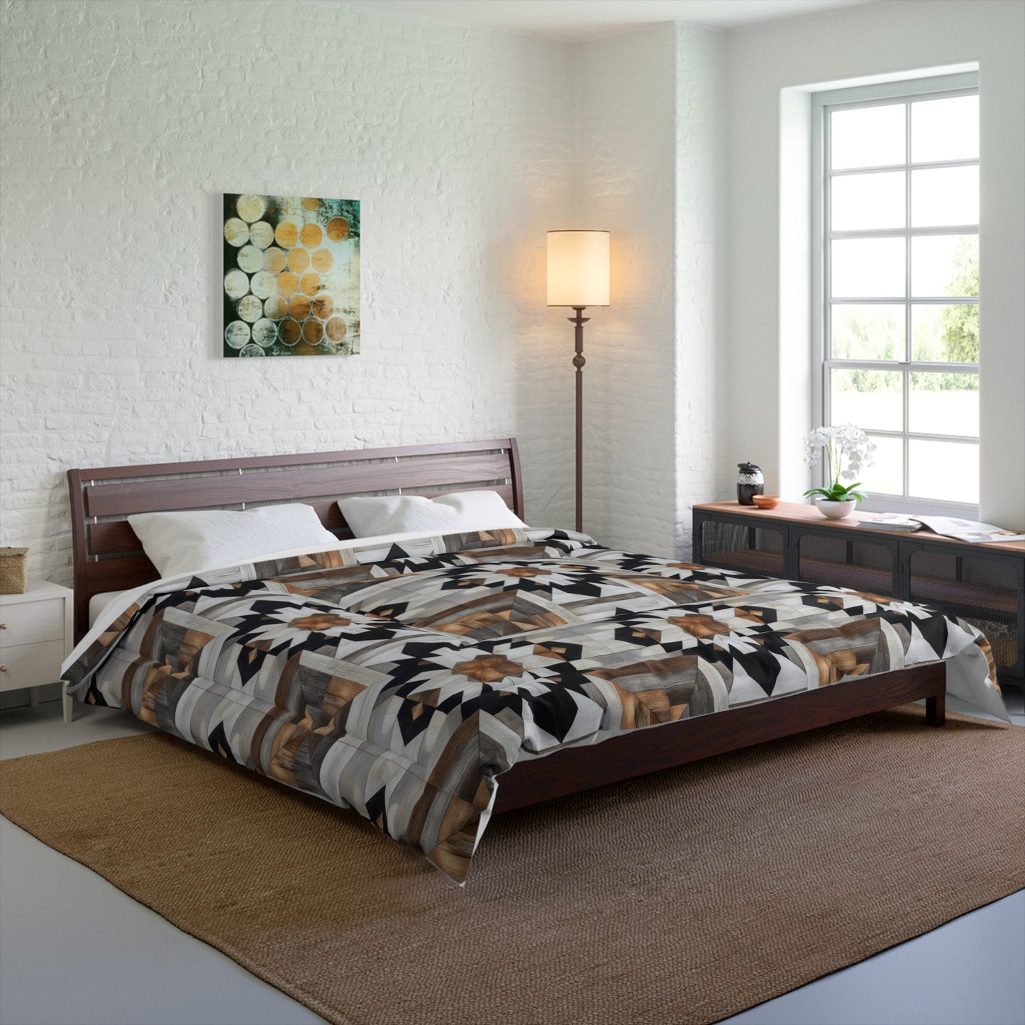 Bohemian Floral Comforter, Cozy Bedding, Unique Home Decor, Boho Blanket, Warmth for All Seasons
