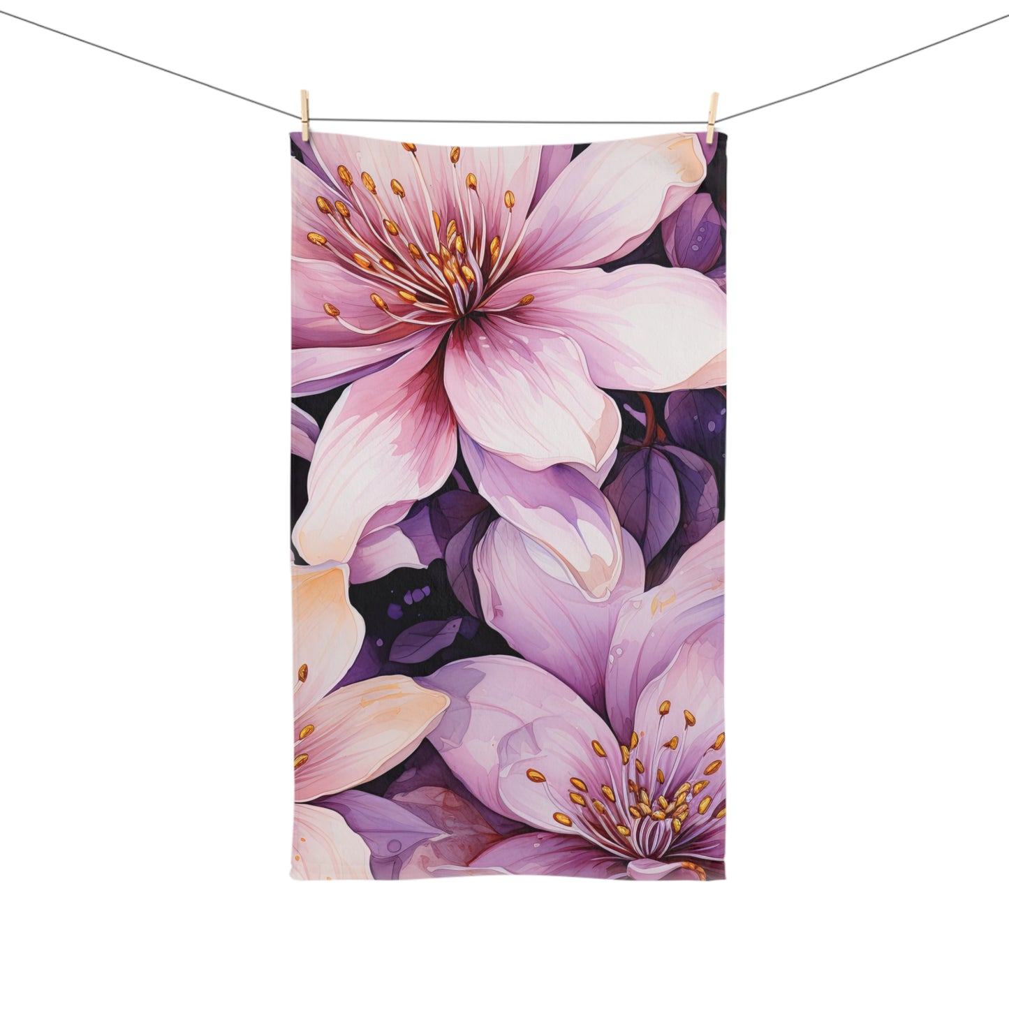 Floral Hand Towel - Vibrant Blossom Decor for the Kitchen, Bathroom, Wedding Gift, Mother's Day, Spring Home Decor