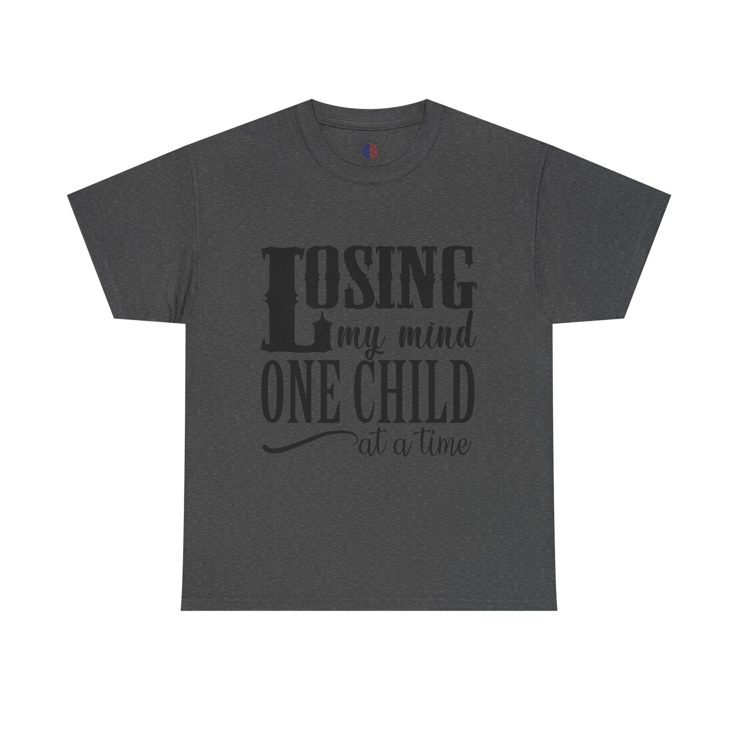 Losing My Mind Unisex Heavy Cotton Tee, Funny Parents T-Shirt, Gift for Moms, Humor Shirt for Dad, Casual Wear, Family Humor Top