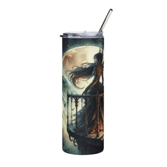 Mystical Night Stainless Steel Tumbler | 20oz Travel Mug, Fantasy Drinkware, Witchy Coffee Cup, Boho Gift, Dark Aesthetic