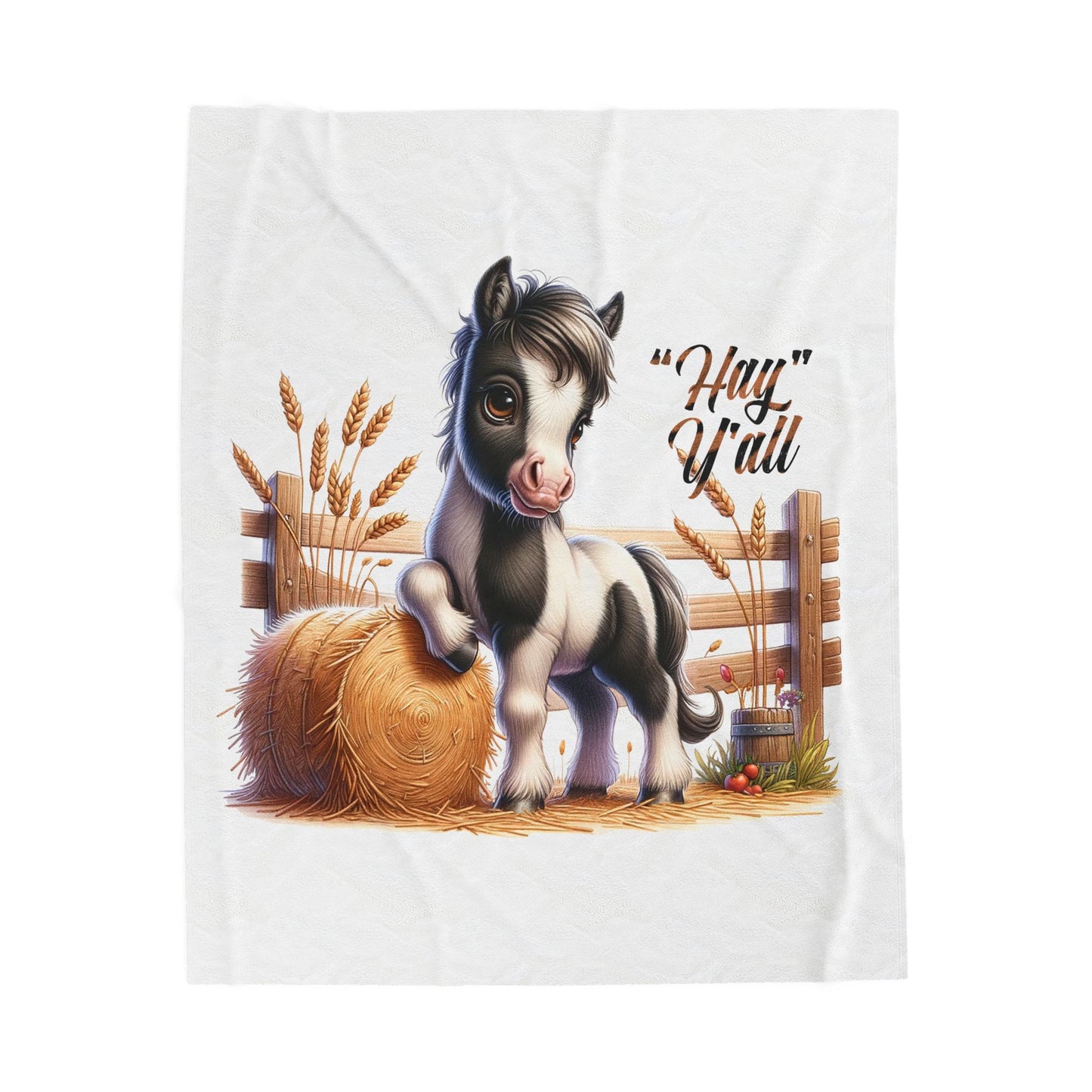 Cozy Horse-Themed Velveteen Plush Blanket | Farmhouse Decor, Animal Lover Gift, Snuggle Throw, Nursery Bedding, Children's Room
