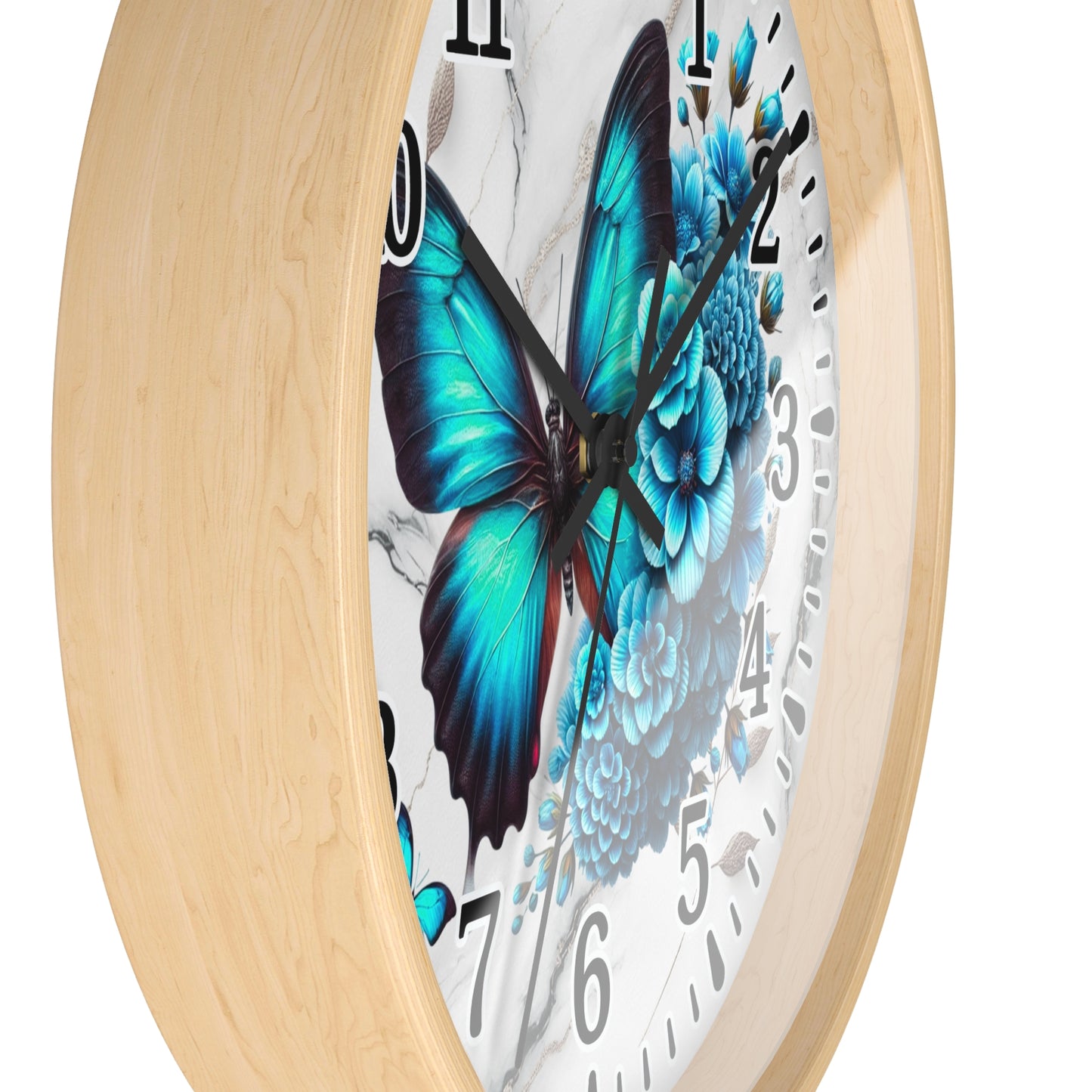 Butterfly Bloom Wall Clock, Floral Home Decor, Gift for Nature Lovers, Modern Office Clock, Boho Style Wall Art