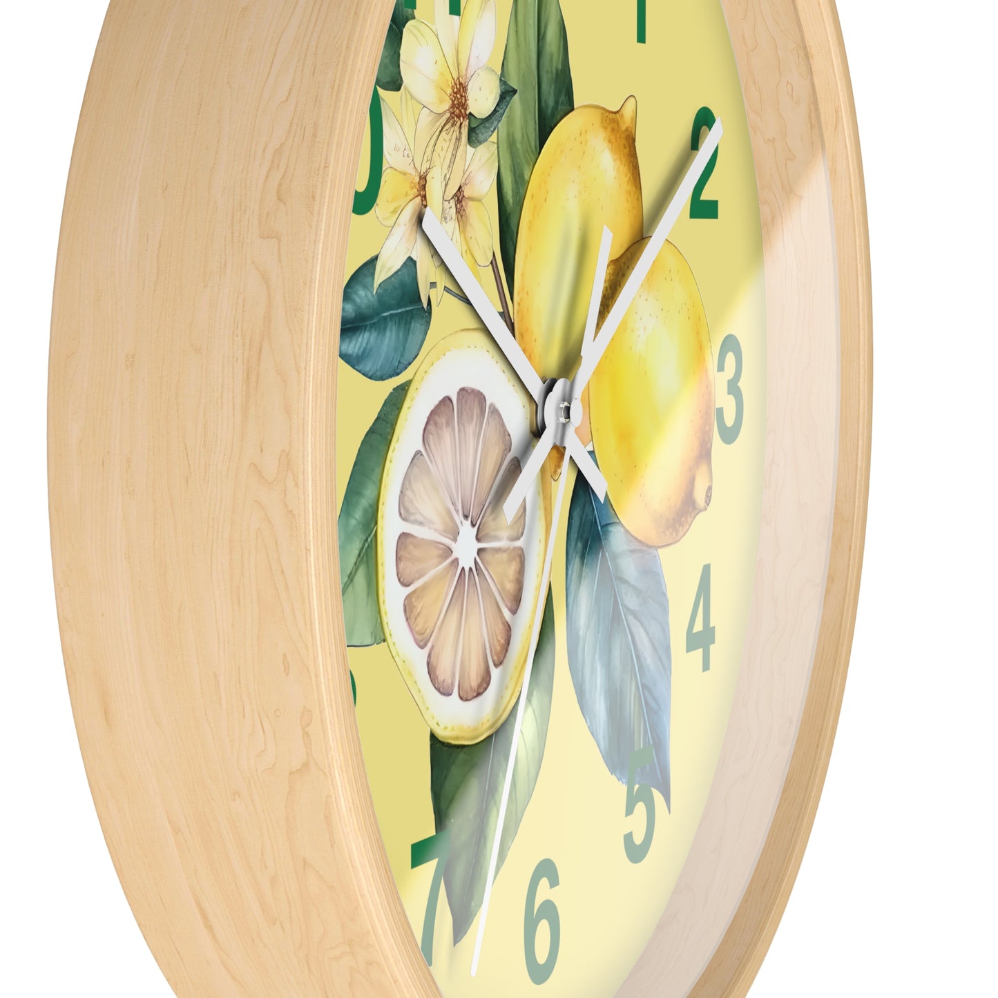 Lemon Blossom Wall Clock, Bright Kitchen Decor, Fruit-Themed Timepiece, Gift for Home, Summer Vibes, Lemon Lover's Wall Art