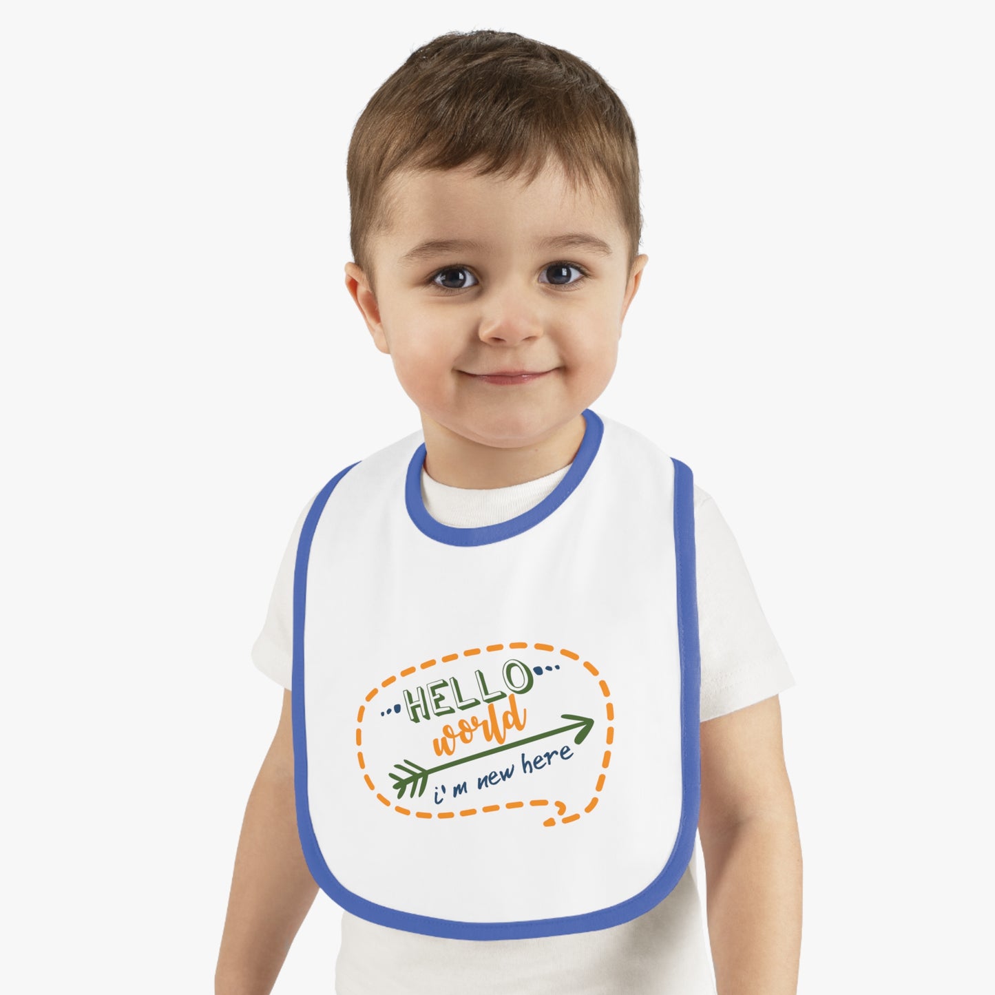 Hello World Baby Bib, Cute Baby Bib, Infants Bib, Newborn Gift, Baby Shower Present, Nursery Accessory