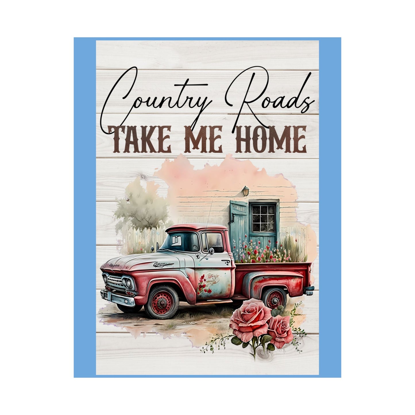 Matte Vertical Posters-Country Roads