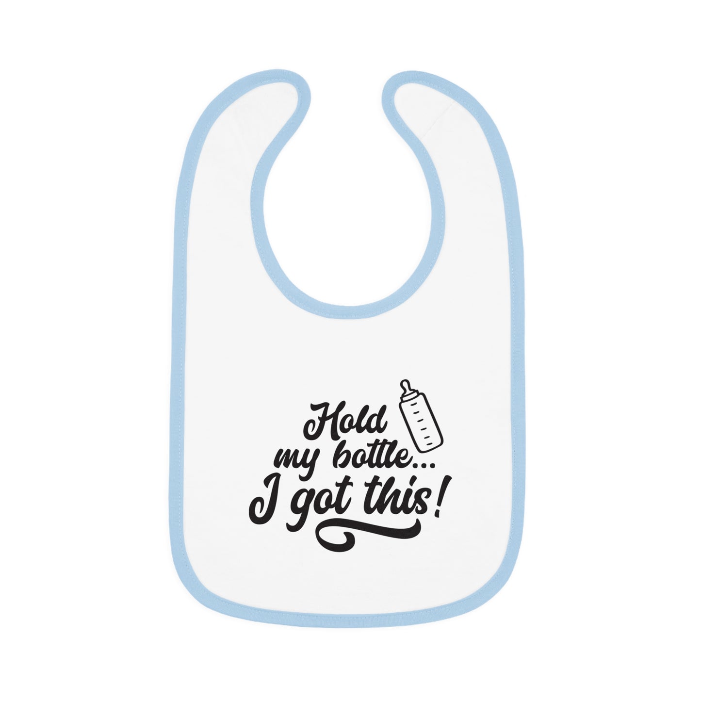 Baby Bib with Fun Quote | Cute Infants Bib | Unique Baby Shower Gift | Bib for Feeding | Baby Contrast Trim Jersey Bib | I Got This!