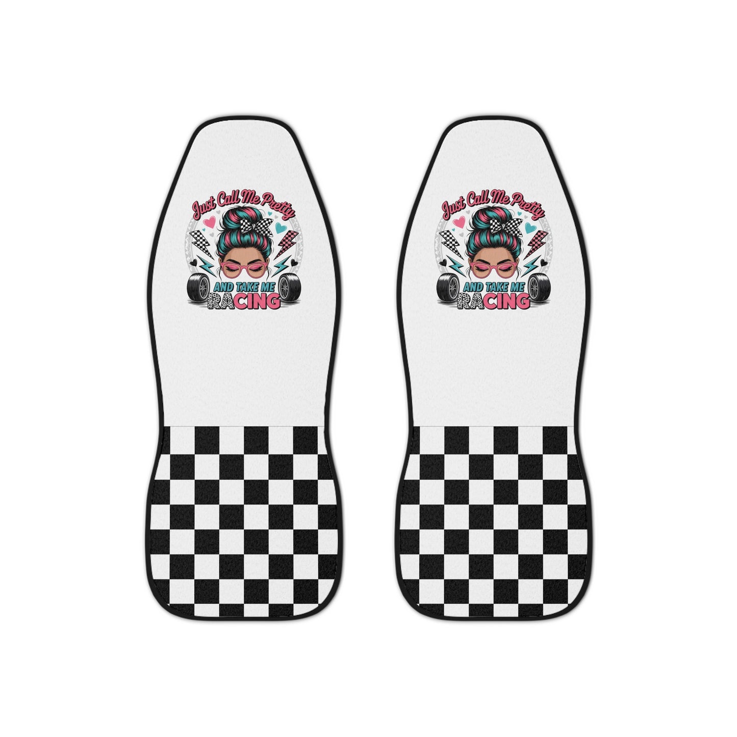 Racing-Themed Car Seat Covers - Stylish and Fun for Car Enthusiasts, Auto Gifts, Checkered Pattern, Race Day Decor, Stylish Car Accessories