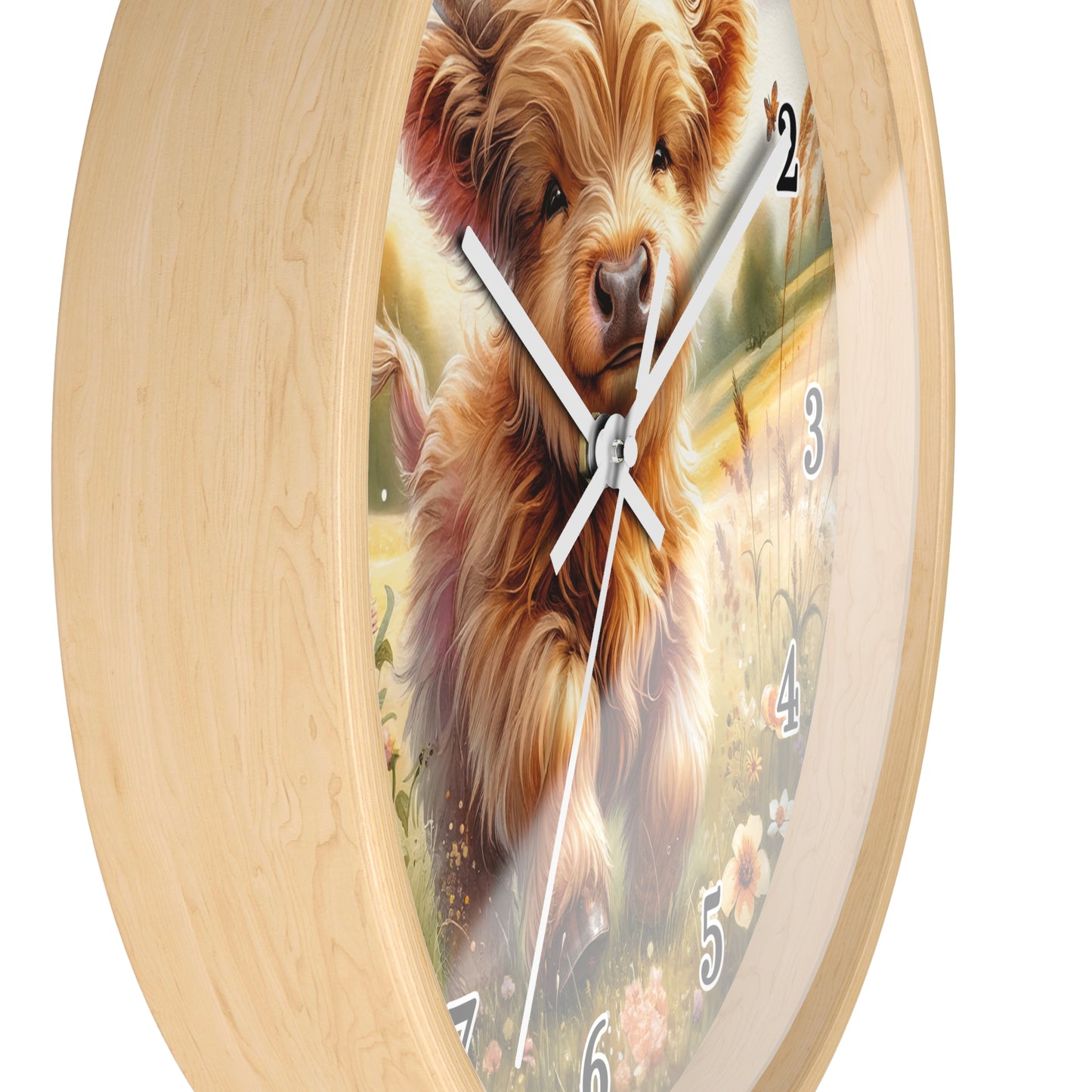 Cute Highland Cow Wall Clock, Farmhouse Decor, Country Home Accent, Birthday Gift, Animal Lover's Wall Art