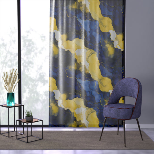 Abstract Colorful Window Curtain, Modern Home Decor, Room Divider, Lightweight Sheer Fabric, Stylish Privacy Screen