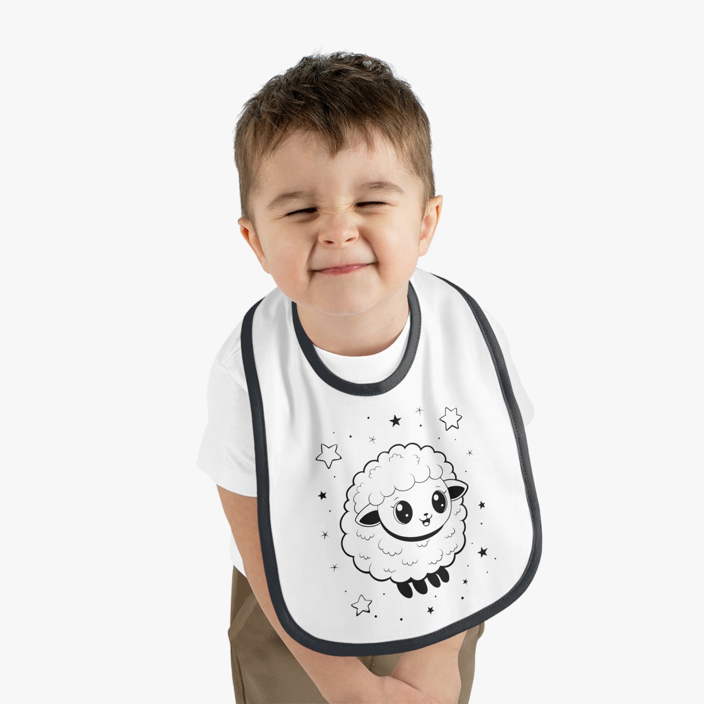 Cute Sheep Baby Bib, Cute Drool Bib, Newborn Gift, Baby Shower Gift, Toddler Bib, Infant Feeding Accessory
