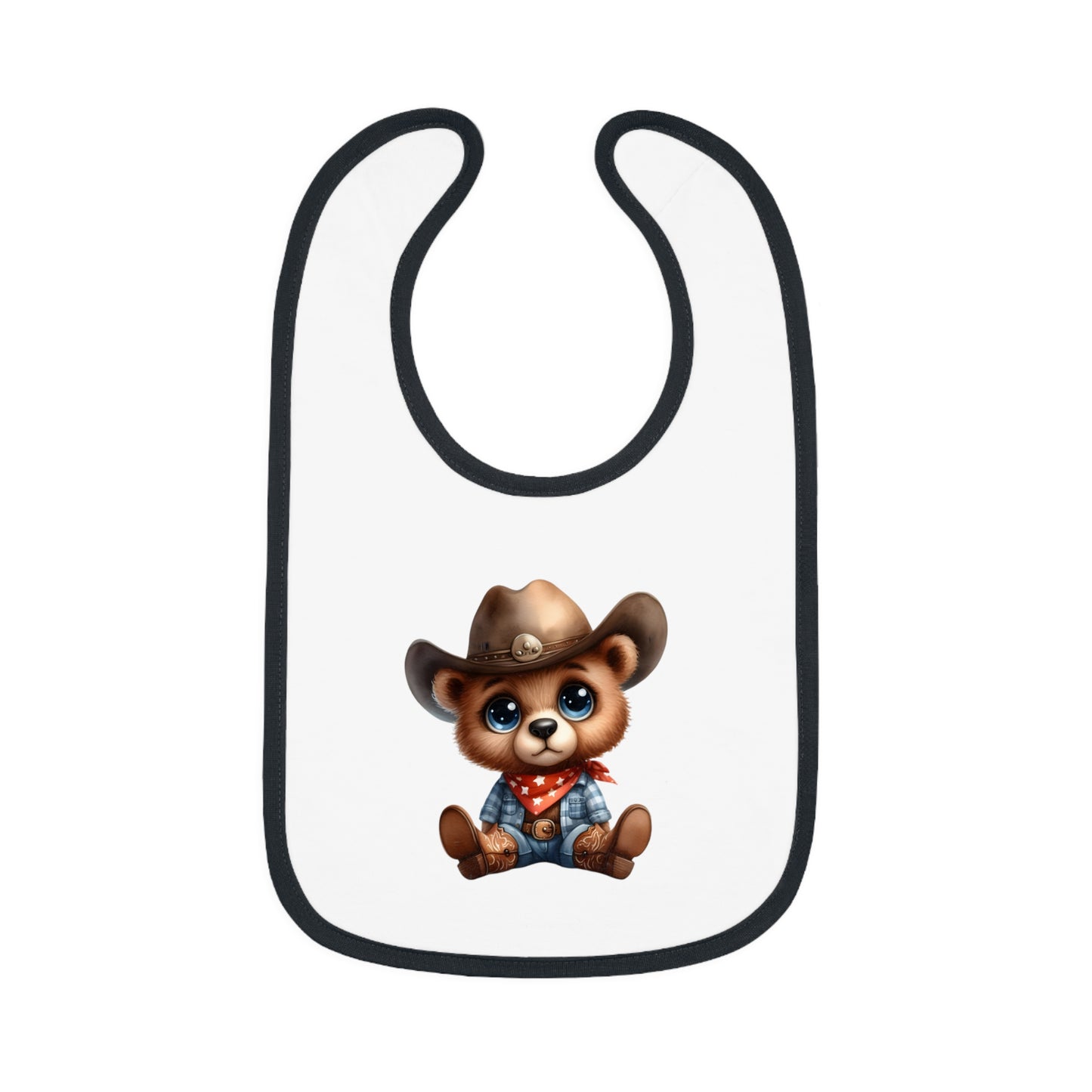Cowboy Bear Baby Bib, Cute Baby Outfit, Newborn Gift, Baby Shower Present, Western Themed Bib, Fun Feeding Accessory