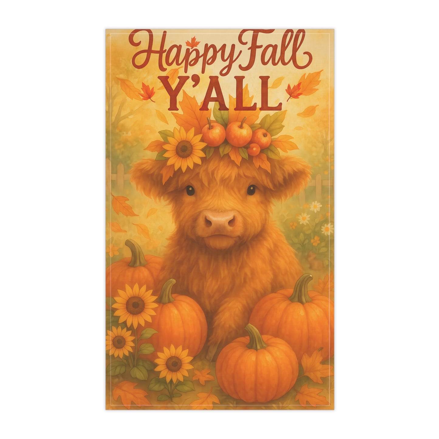 Autumn Farmhouse Tea Towels, Cozy Kitchen Decor, Seasonal Gift, Fall Decor, Home Gift - Happy Fall Y'all Design