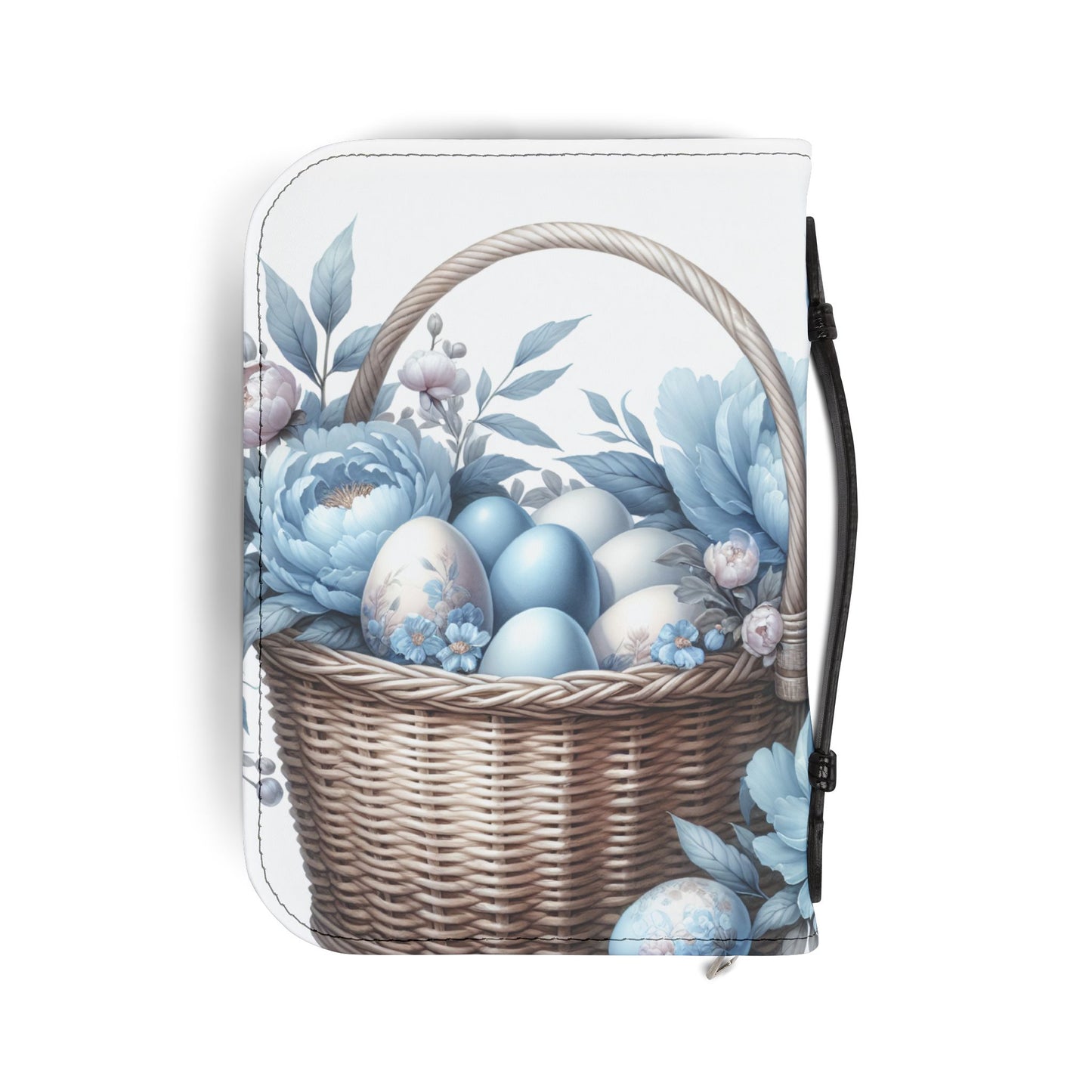 Inspirational Bible Cover with Floral Design, Christian Gift, Psalm 118:24, Easter Accessory, Faith Journal Case, Blue Floral Cover