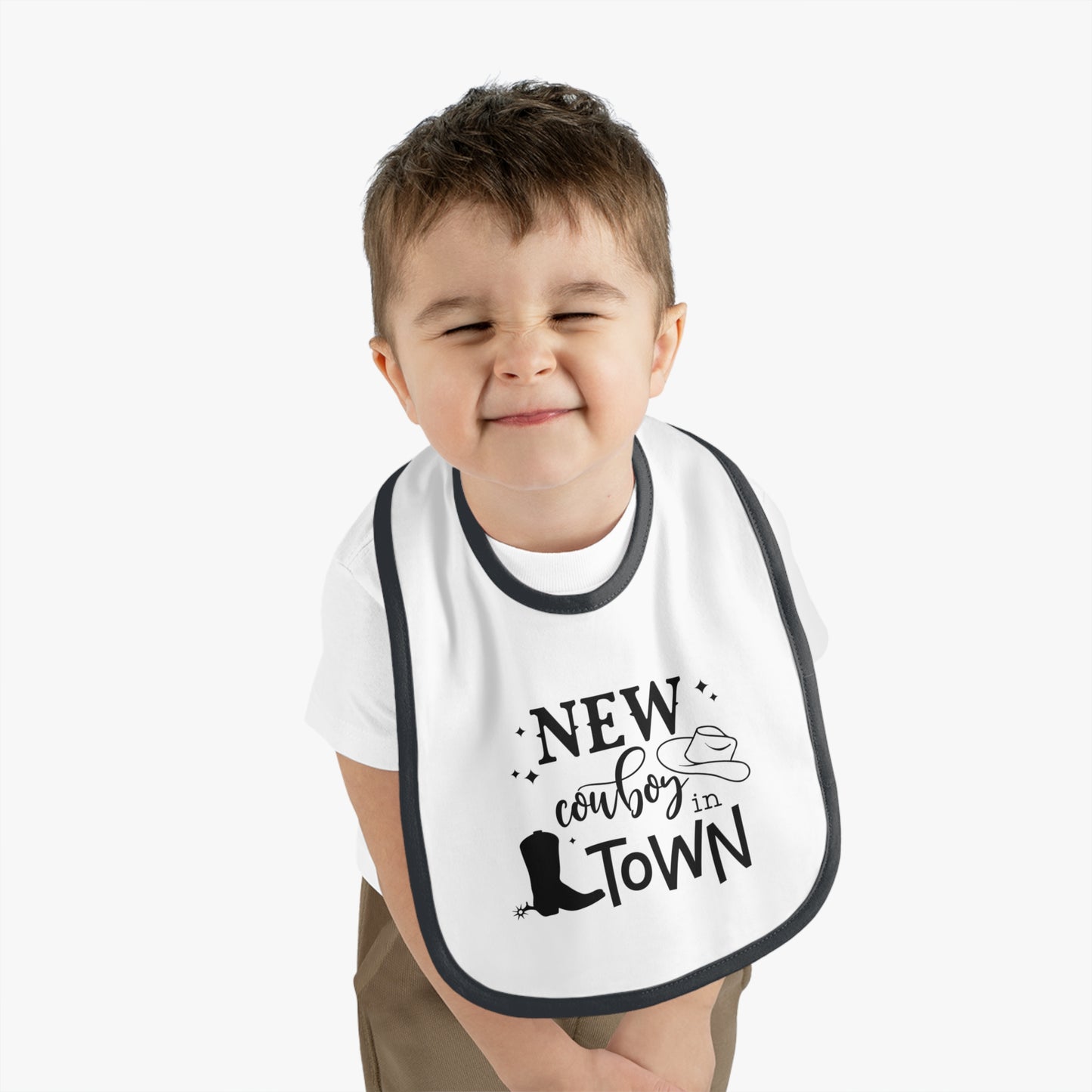 Baby Cowboy Bib, Cute Baby Shower Gift, Newborn Bib for Boys, Western Theme Baby Gear, Baby Feeding Apparel