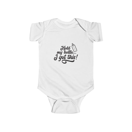 Infant Bodysuit - "Hold my bottle... I got this!" - Cute Baby Gift, Funny Infant Outfit, Baby Shower Clothes, Newborn Apparel, [...]
