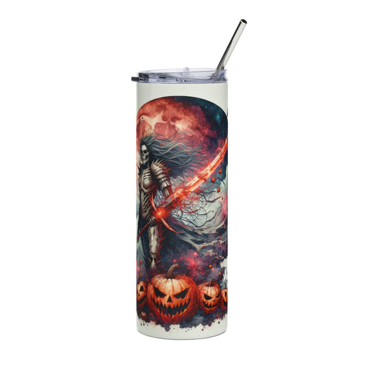 Halloween-Themed Stainless Steel Tumbler, 20oz | Spooky Drinkware, Trick-or-Treat Cup, Fall Decor, Unique Gift for Grown-ups