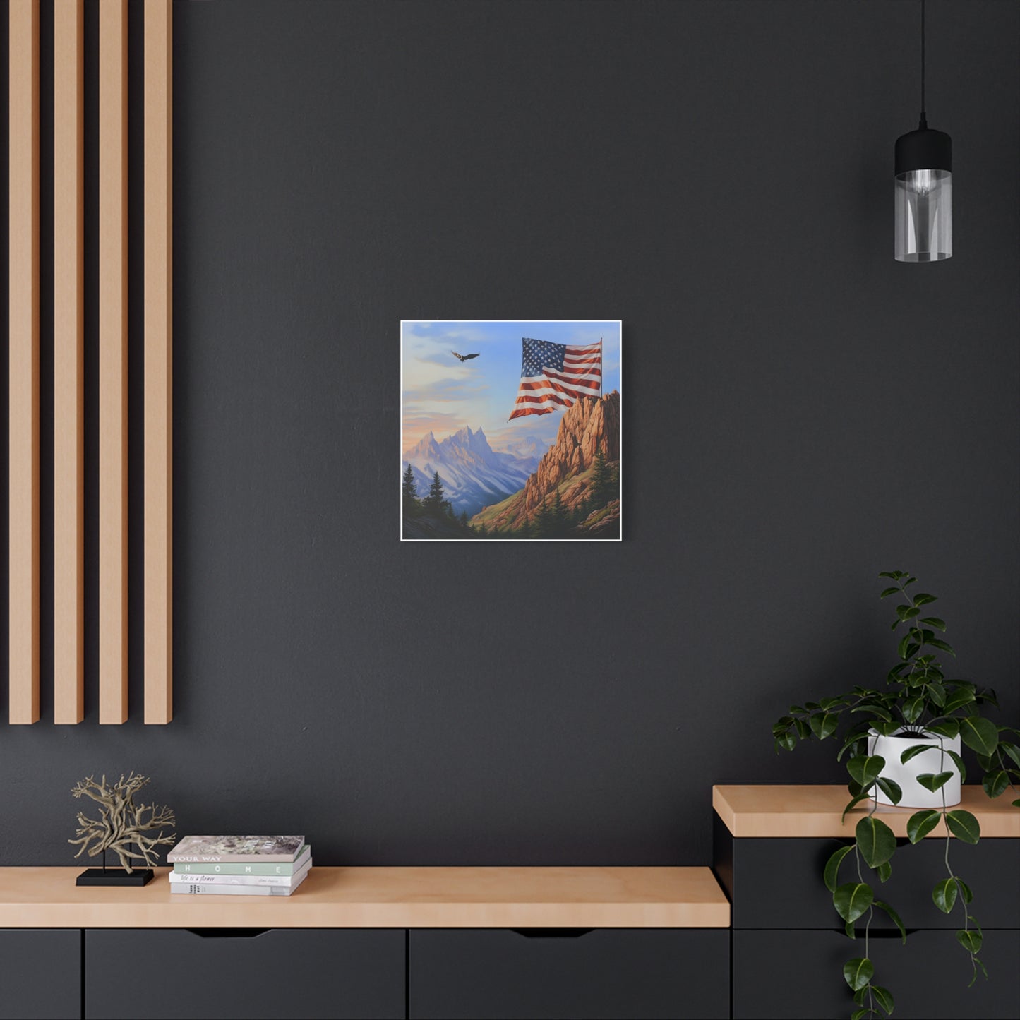 American Flag Mountain Canvas Wall Art, Patriotic Home Decor, Nature Artwork, Gift for Veterans, Independence Day Decoration, 4th of [...]