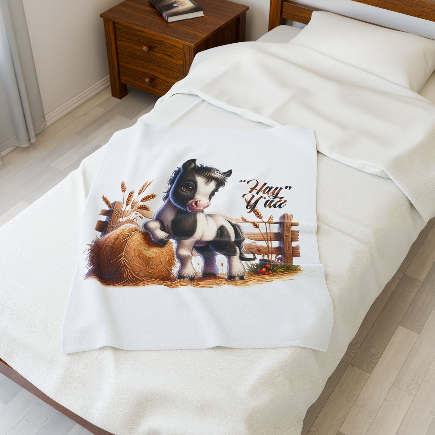Cozy Horse-Themed Velveteen Plush Blanket | Farmhouse Decor, Animal Lover Gift, Snuggle Throw, Nursery Bedding, Children's Room
