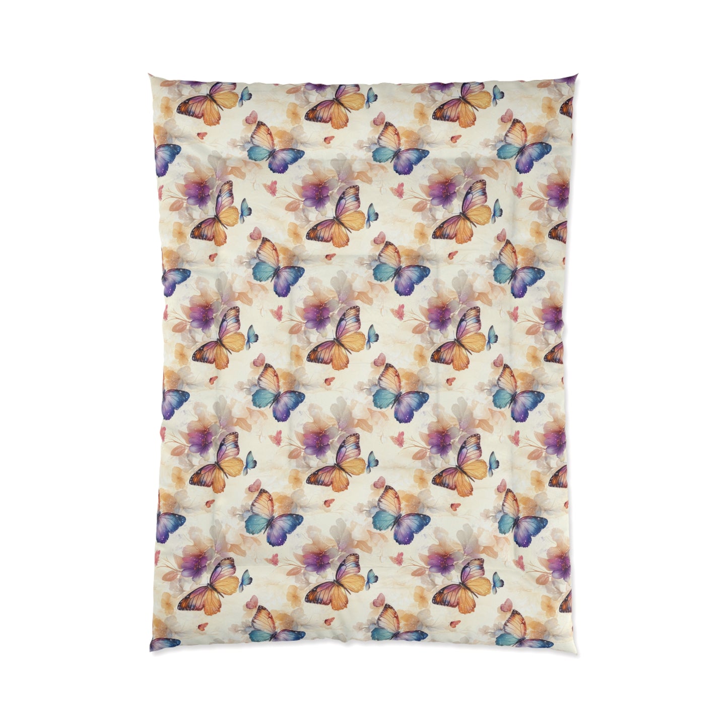 Butterfly Dreams Comforter, Cozy Home Decor, Bohemian Bedroom Accent, Gift for Nature Lovers, Spring or Summer Bedding