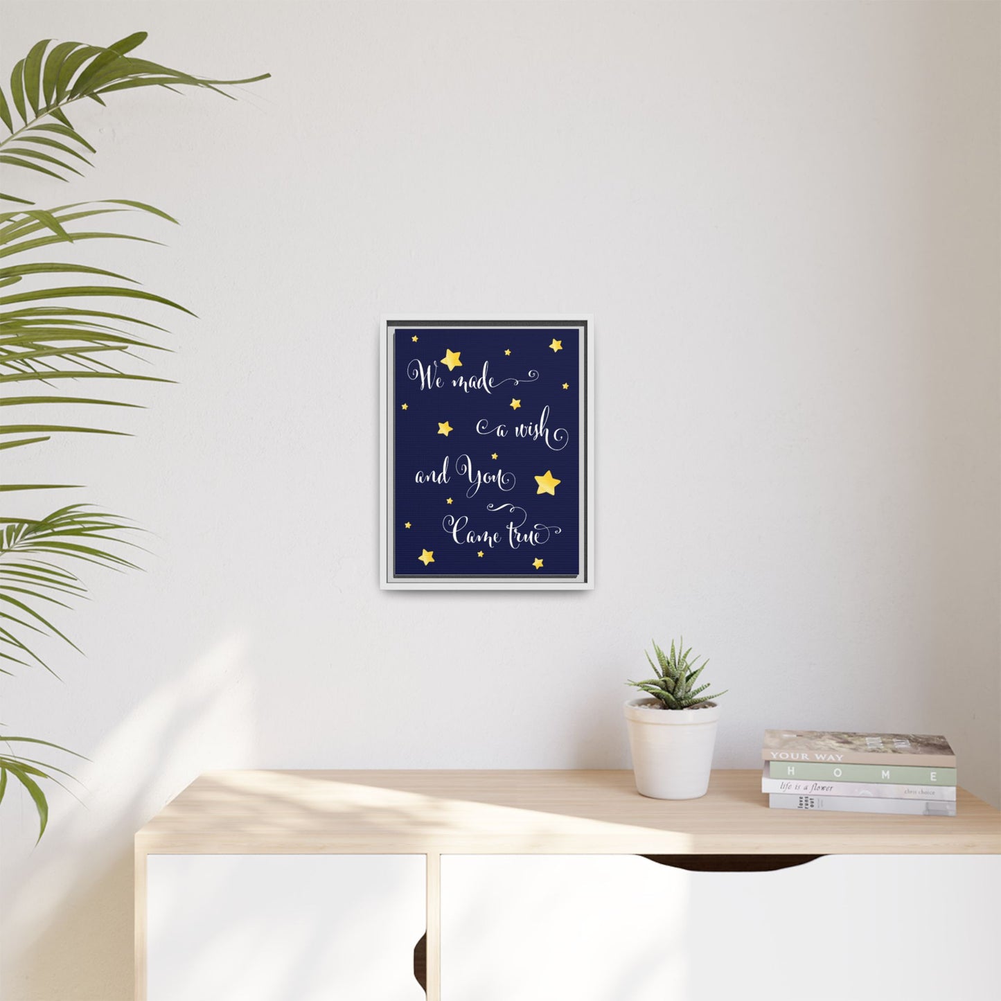 Framed Canvas Wall Art - "We Made a Wish and You Came True" - Perfect Gift for Birthdays, Baby Showers, Nursery Decor, Home Accent, [...]