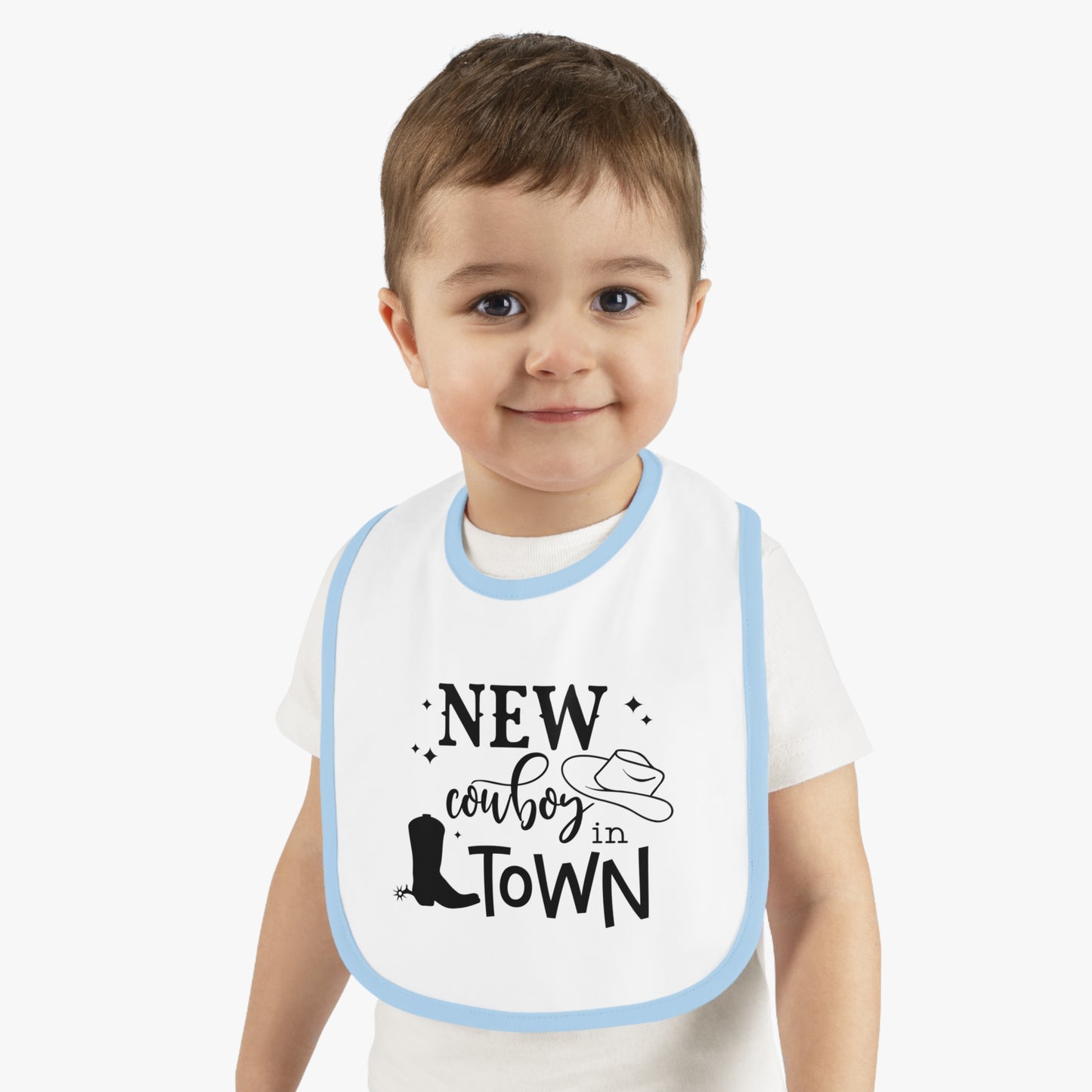 Baby Cowboy Bib, Cute Baby Shower Gift, Newborn Bib for Boys, Western Theme Baby Gear, Baby Feeding Apparel