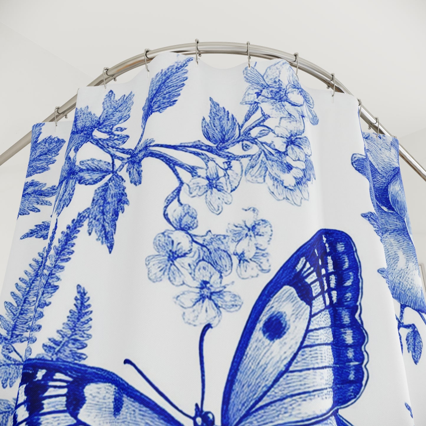 Blue Butterfly Floral Shower Curtain, Nature-Inspired Bathroom Decor, Elegant Home Accessories, Perfect for Spring Decor, Gift for [...]