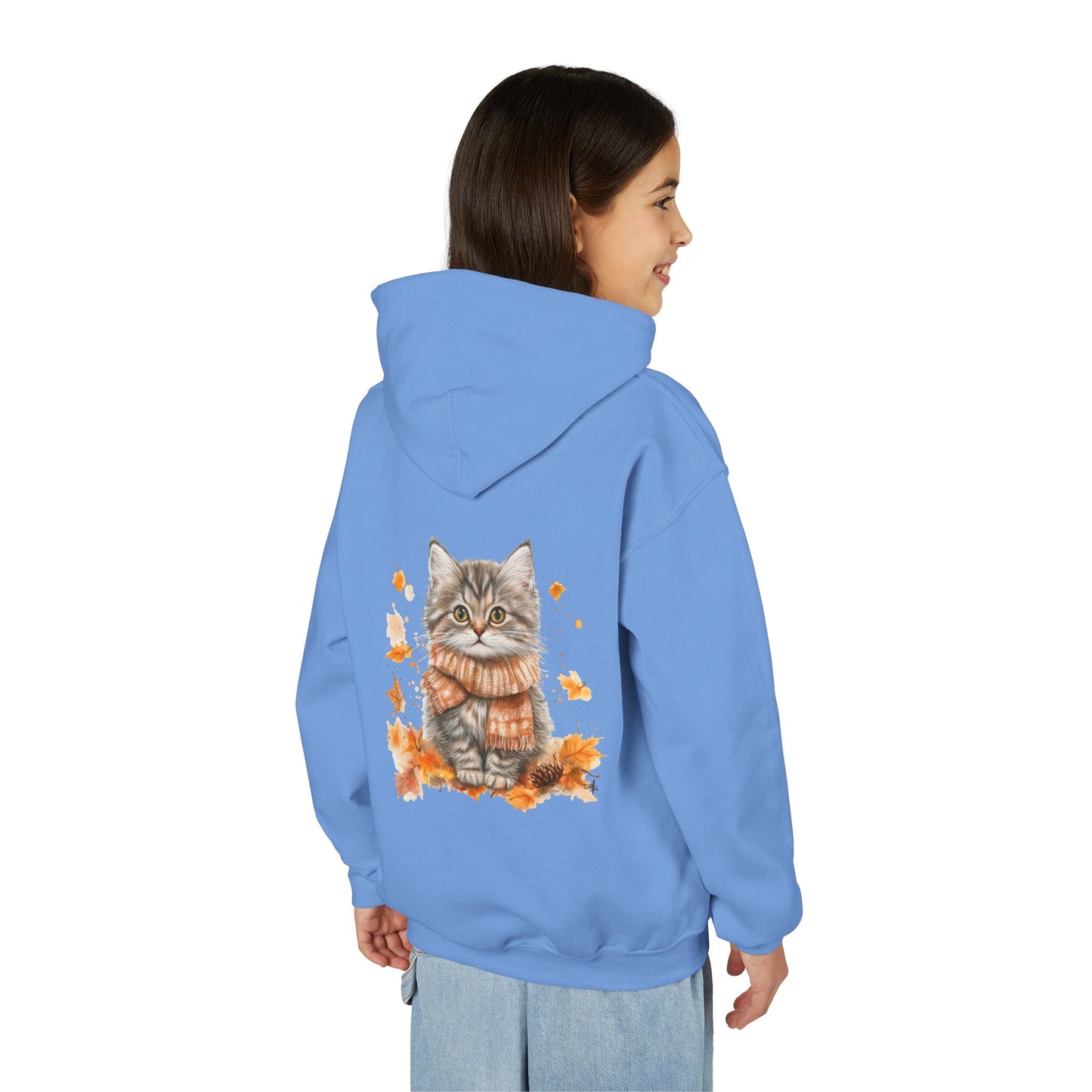 Cozy Cat Sweatshirt for Kids, Autumn Vibes Hoodie, Feline Lover Gift, Fall Fashion, Adorable Cat Sweater, Cute Animal Apparel