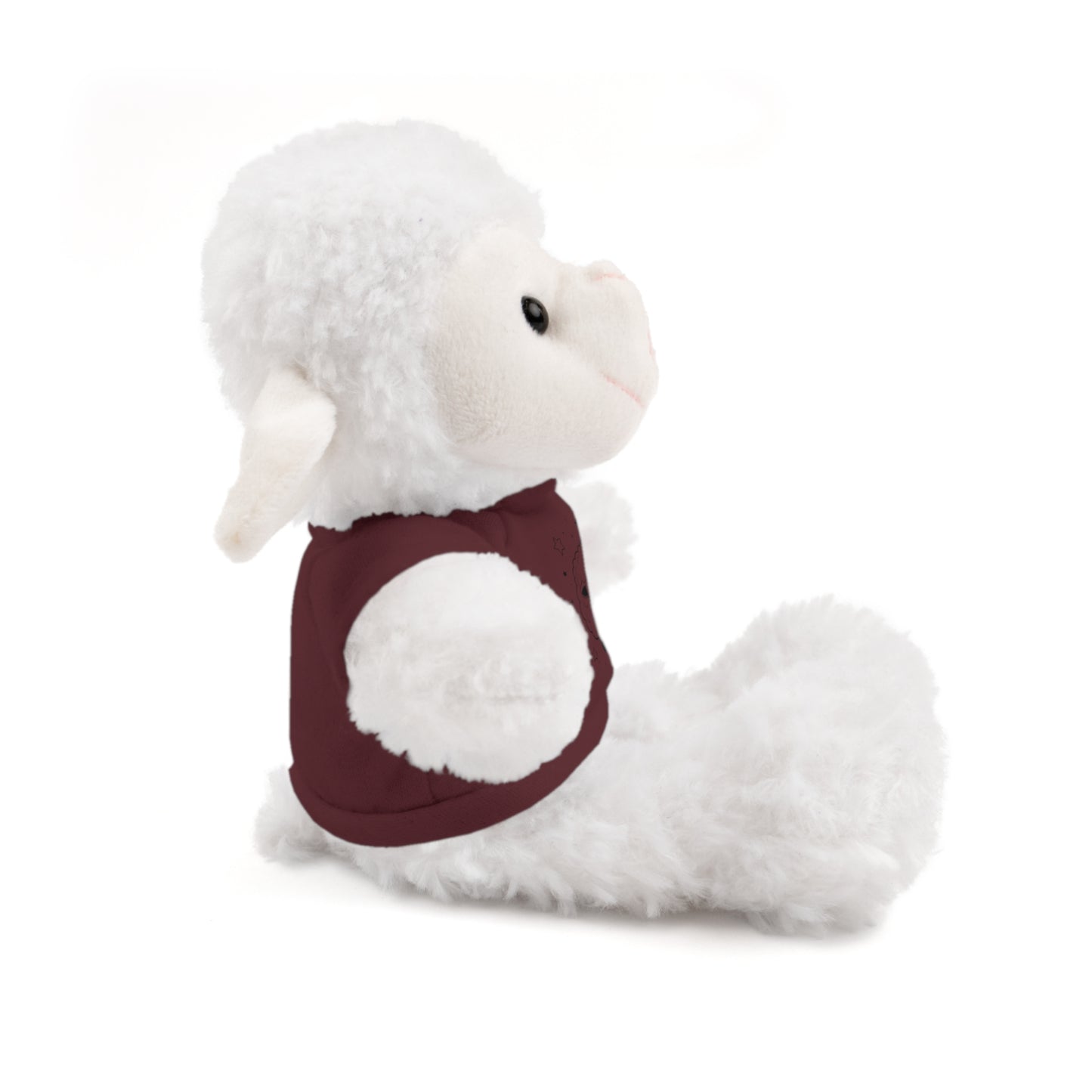 Cute Plush Sheep Toy with Custom Tee, Gift for Kids, Baby Shower Gift, Nursery Decor, Stuffed Lamb