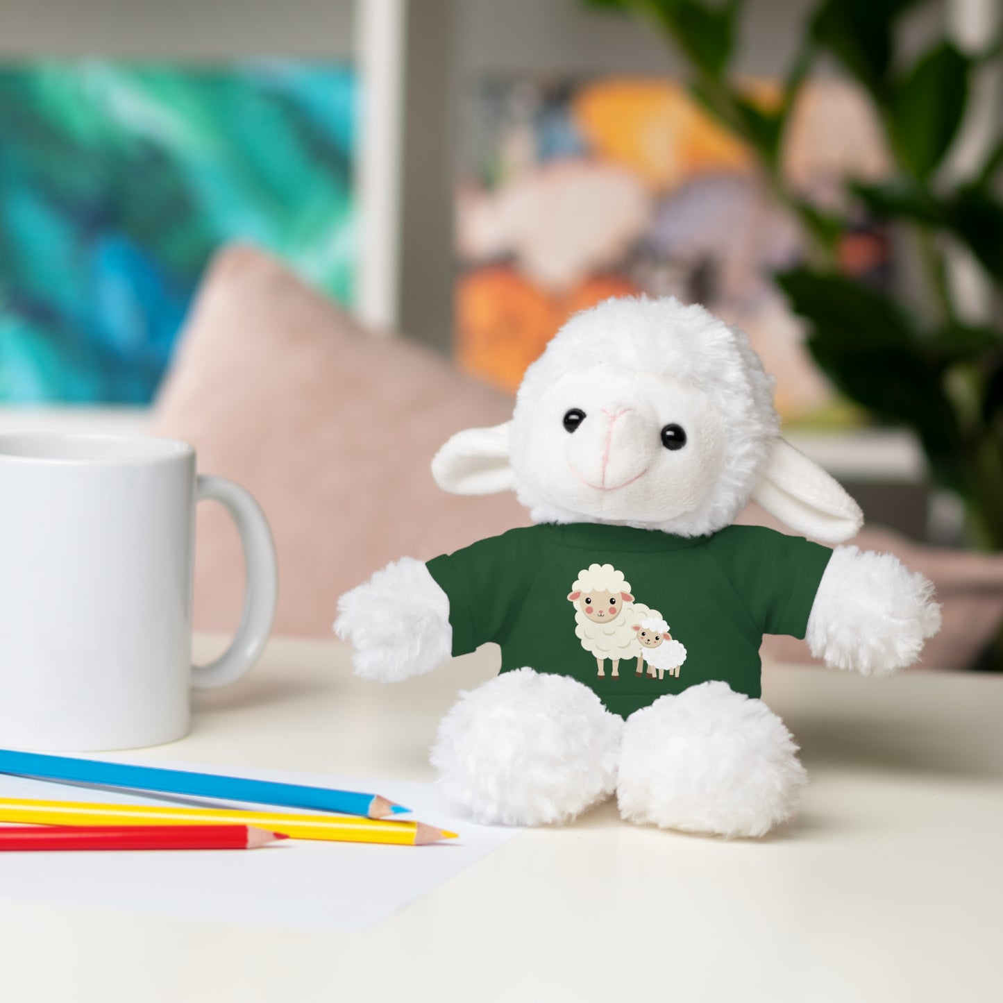 Adorable Stuffed Animal with Tee - Perfect Gift for Kids, Baby Showers, Nursery Decor, Cuddle Buddy, Unique Plush Toy