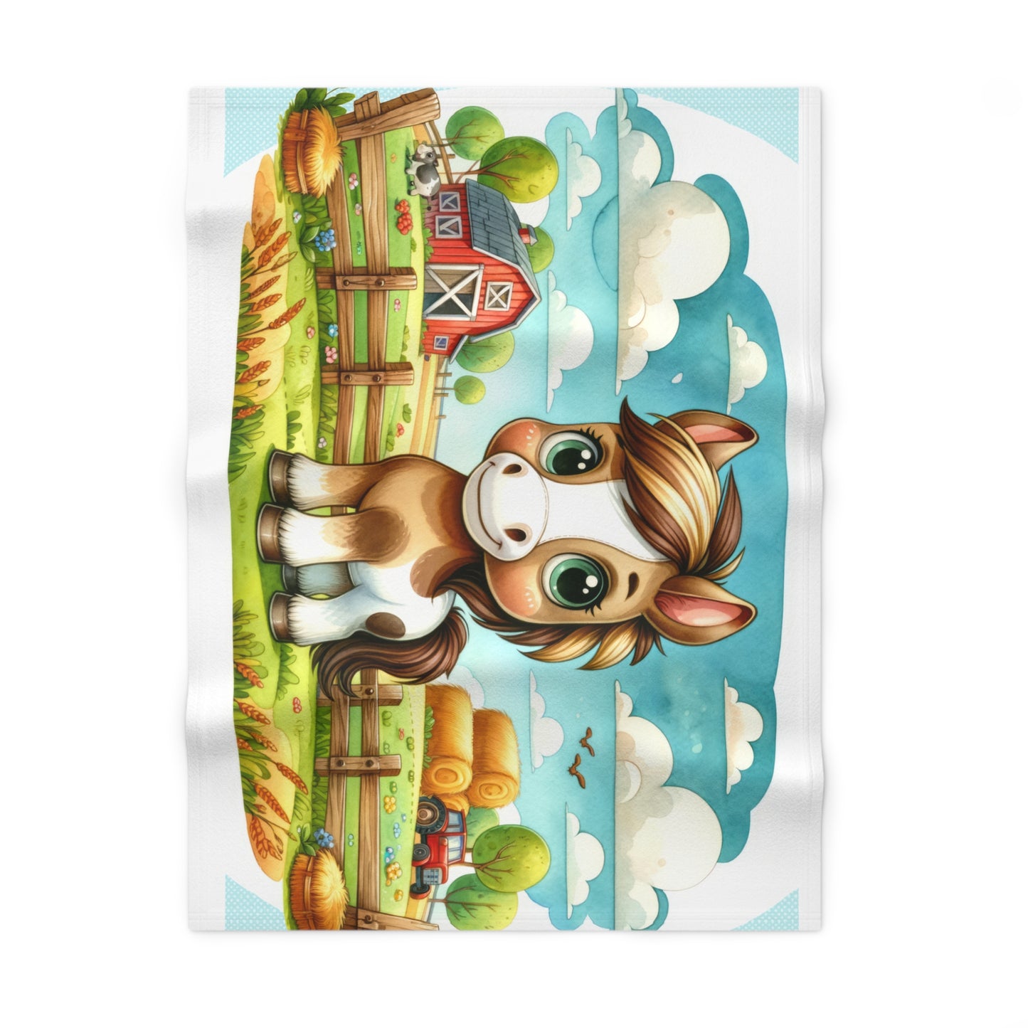 Cozy Farm Animal Baby Blanket, Cute Fleece Baby Blanket, Nursery Decor, Baby Shower Gift, Soft Plush Blanket for Infants, Kids