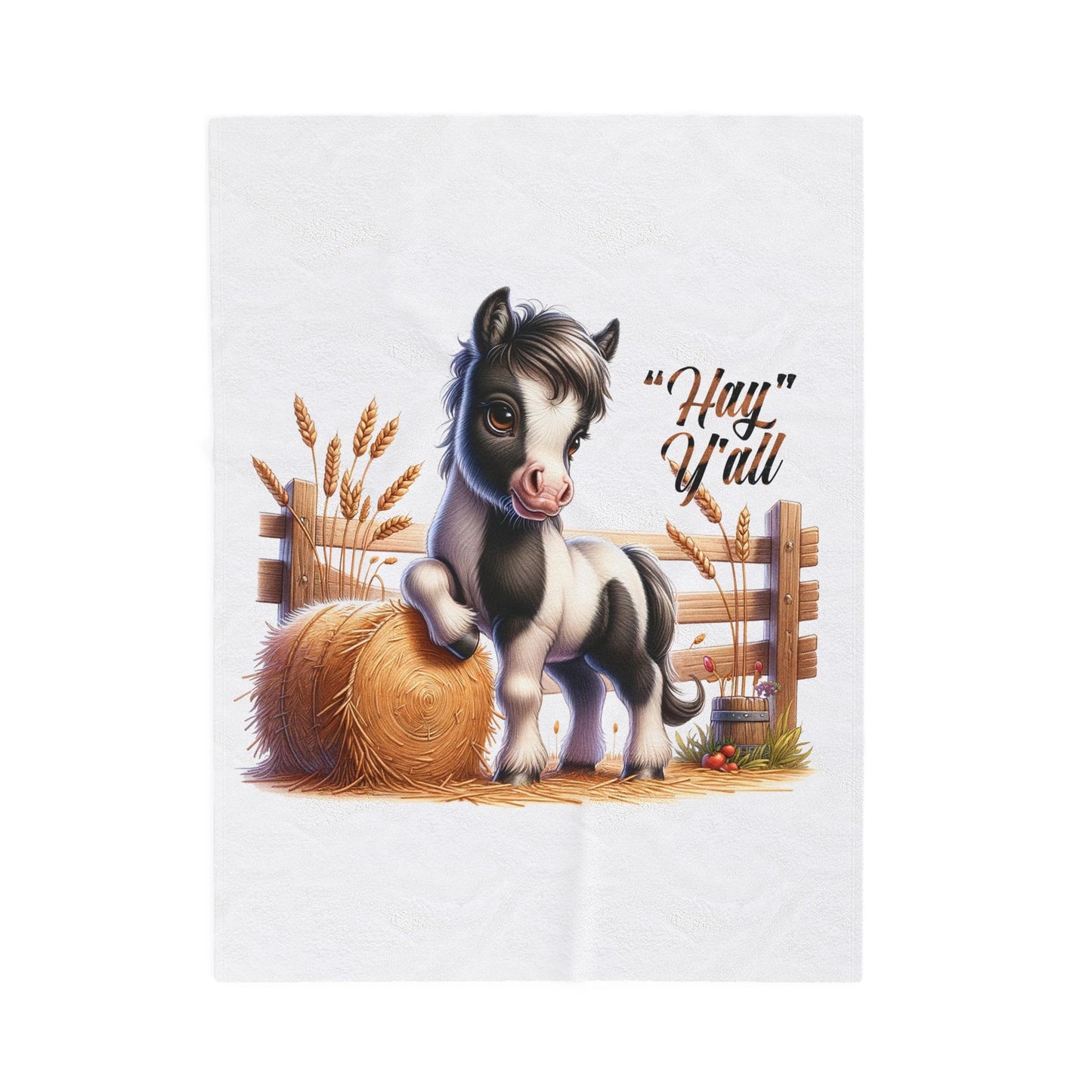 Cozy Horse-Themed Velveteen Plush Blanket | Farmhouse Decor, Animal Lover Gift, Snuggle Throw, Nursery Bedding, Children's Room