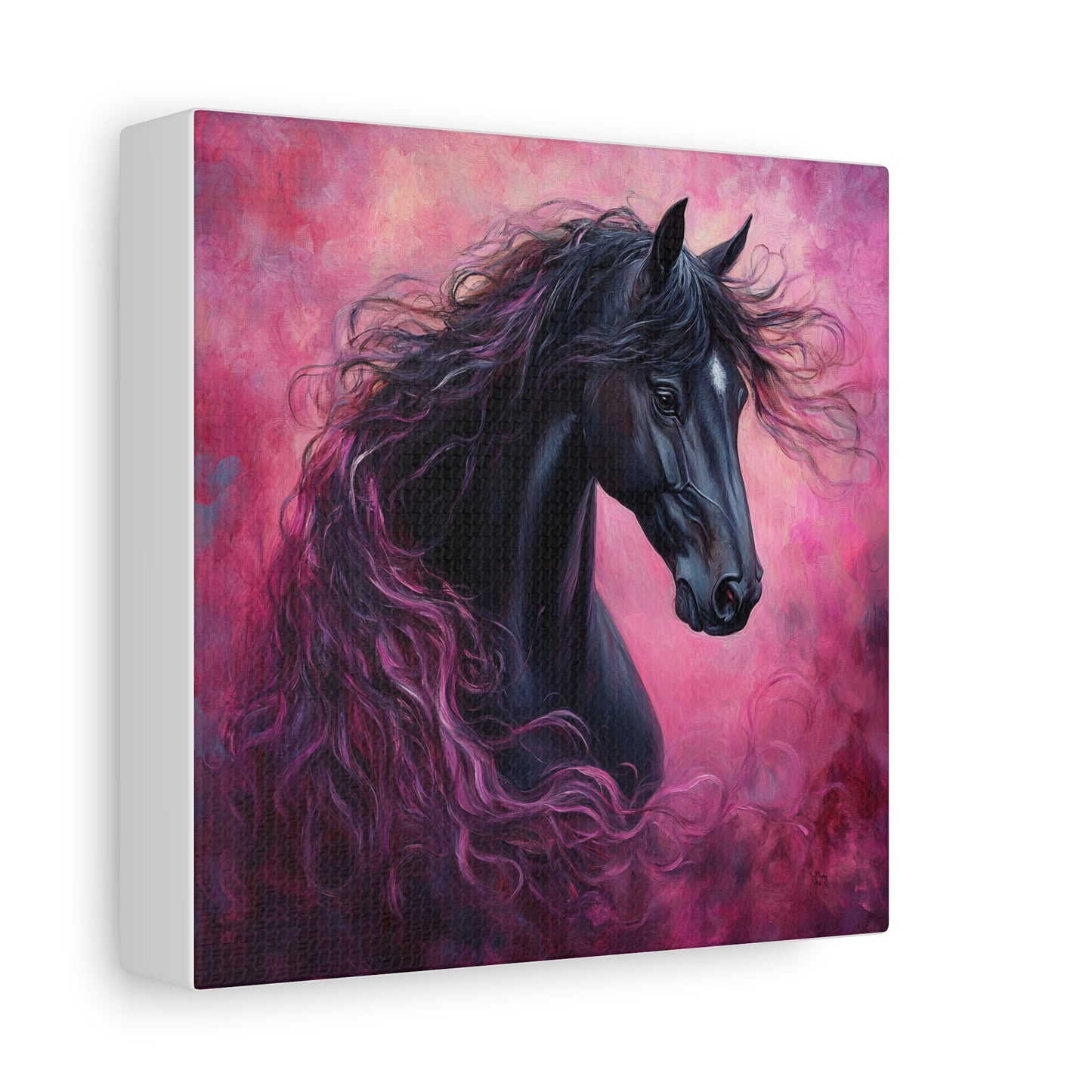 Black Horse Canvas Art, Wall Decor, Horse Lover Gift, Unique Home Decor, Animal Art, Equine Artwork