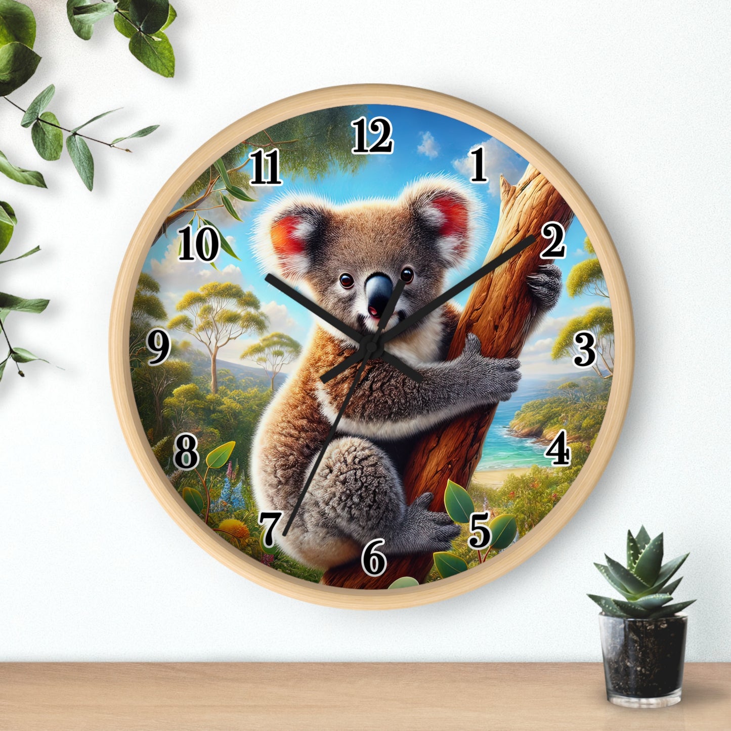 Cute Koala Wall Clock - Adorable Decor, Animal Lover Gifts, Kids Room Decor, Nature Inspired Wall Art, Whimsical Decor