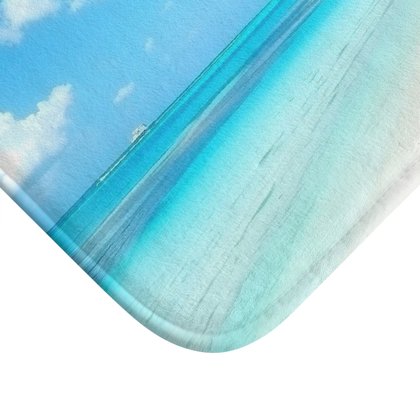Tropical Beach Bath Mat, Relaxing Beach Decor, Nautical Bathroom Accessory, Summertime Vibes, Gift for Ocean Lovers