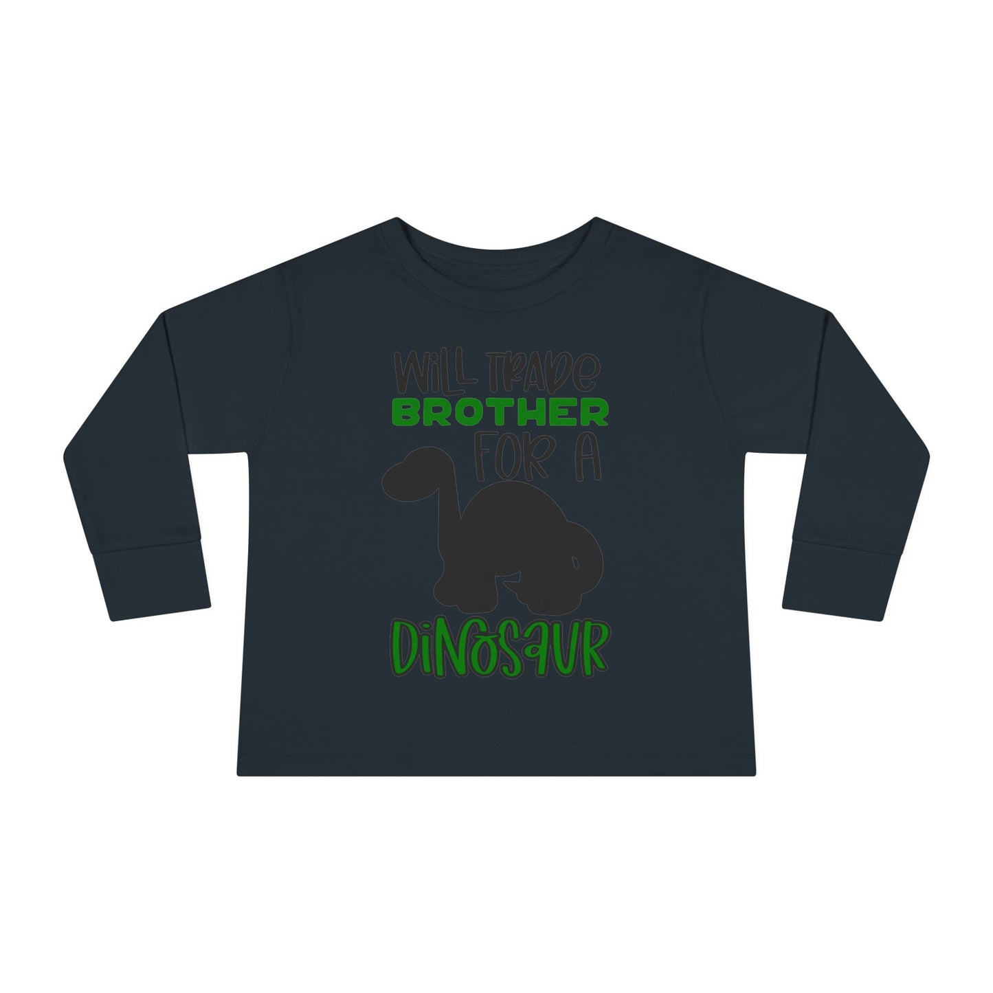 Dinosaur-Themed Toddler Long Sleeve Tee - 'Will Trade Brother for a Dinosaur', Cute Kids' Apparel, Birthday Gift, Toddler Fashion, [...]