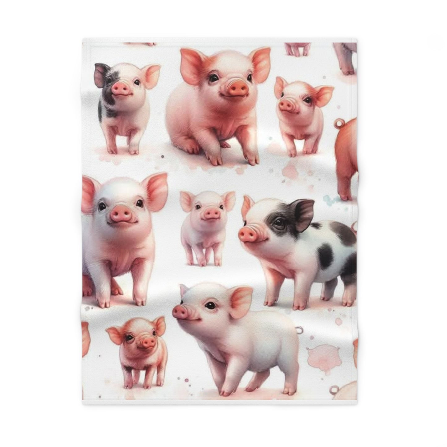Cute Piggy Fleece Baby Blanket, Nursery Decor, Baby Shower Gift, Soft Throw for Infants, Cozy Baby Blanket