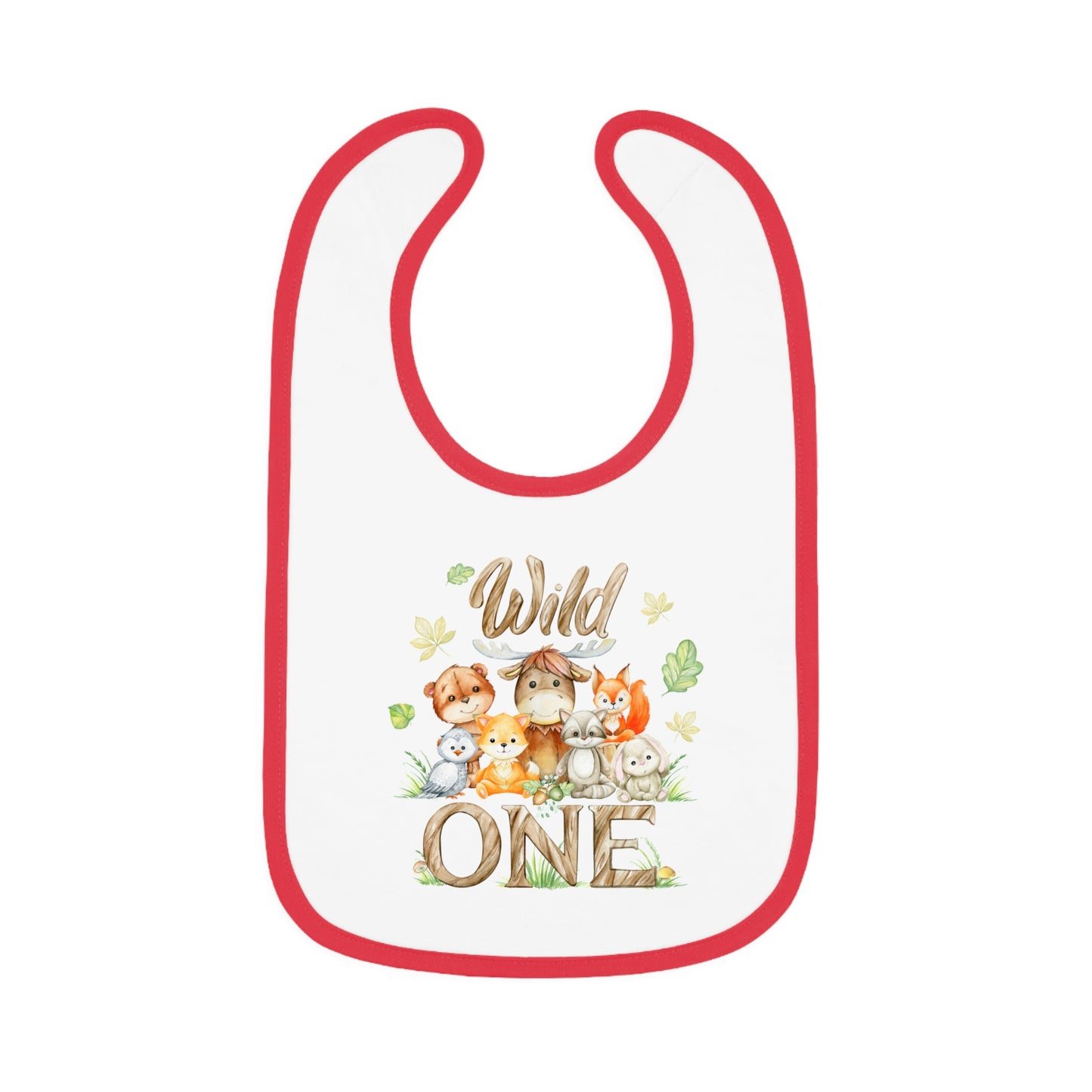 Wild One Baby Bib - Cute Animal Design, Perfect for First Birthdays, Baby Shower Gift, Toddler Accessories, Gender-Neutral