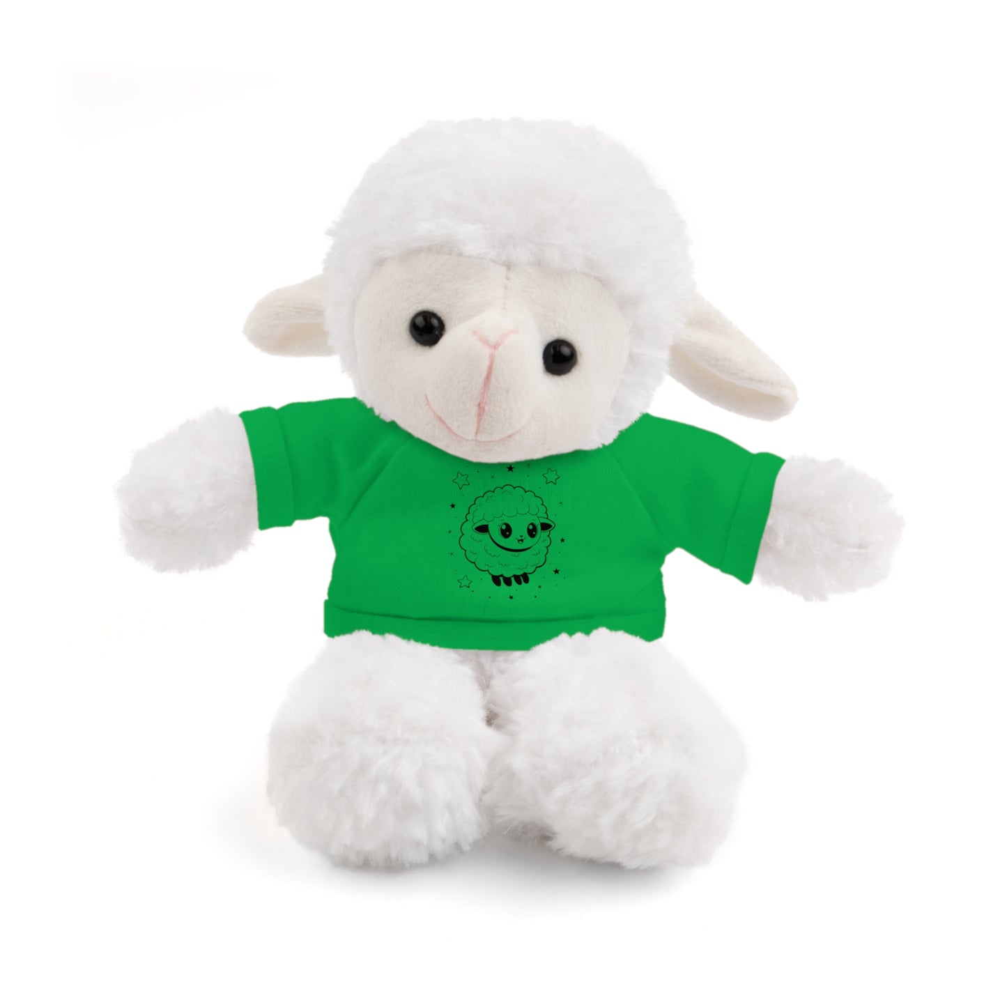 Cute Plush Sheep Toy with Custom Tee, Gift for Kids, Baby Shower Gift, Nursery Decor, Stuffed Lamb