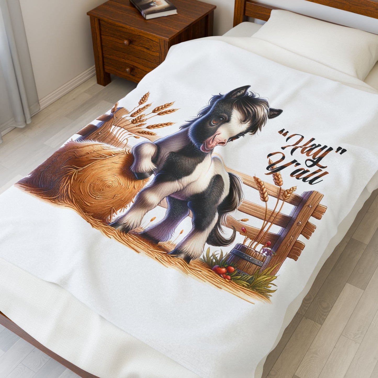 Cozy Horse-Themed Velveteen Plush Blanket | Farmhouse Decor, Animal Lover Gift, Snuggle Throw, Nursery Bedding, Children's Room