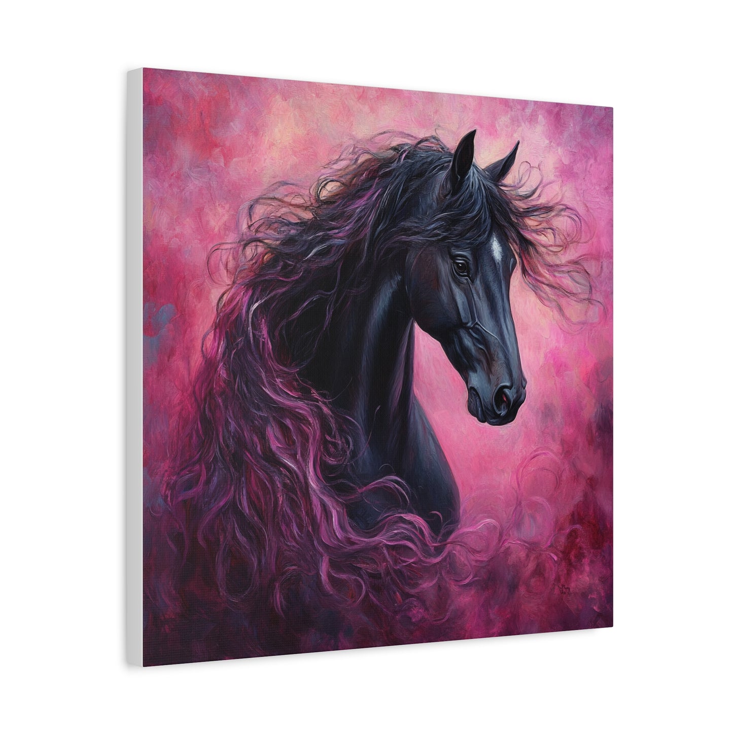 Black Horse Canvas Art, Wall Decor, Horse Lover Gift, Unique Home Decor, Animal Art, Equine Artwork