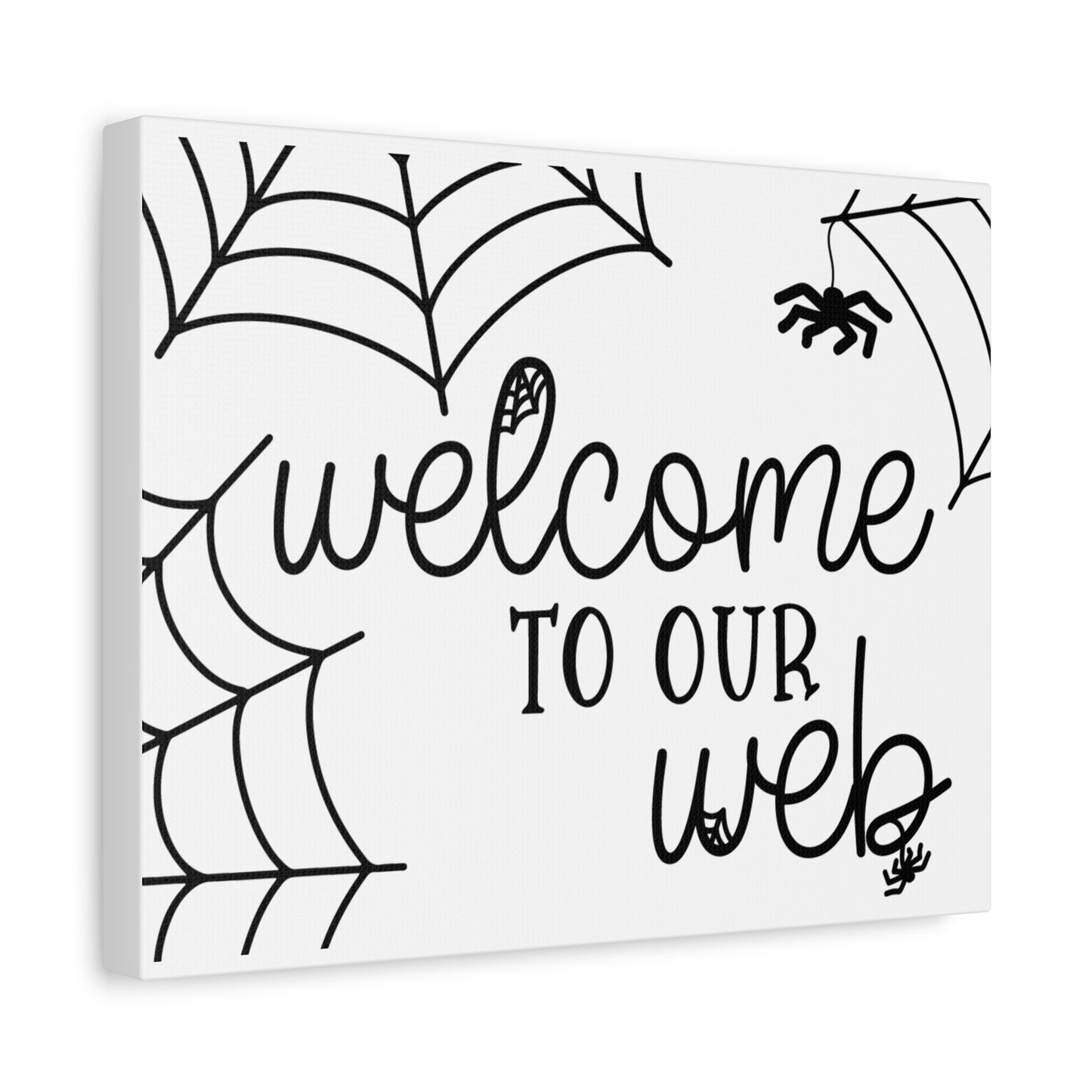 Welcome to Our Web Canvas Art, Spider Web Wall Decor, Halloween Decor, Home Wall Art, Unique Gift Idea