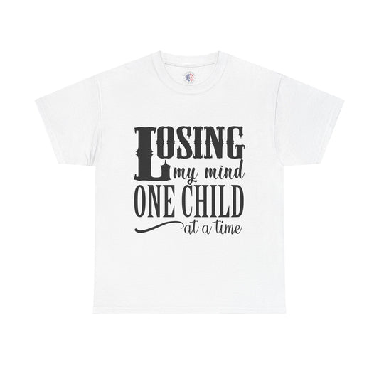 Losing My Mind Unisex Heavy Cotton Tee, Funny Parents T-Shirt, Gift for Moms, Humor Shirt for Dad, Casual Wear, Family Humor Top