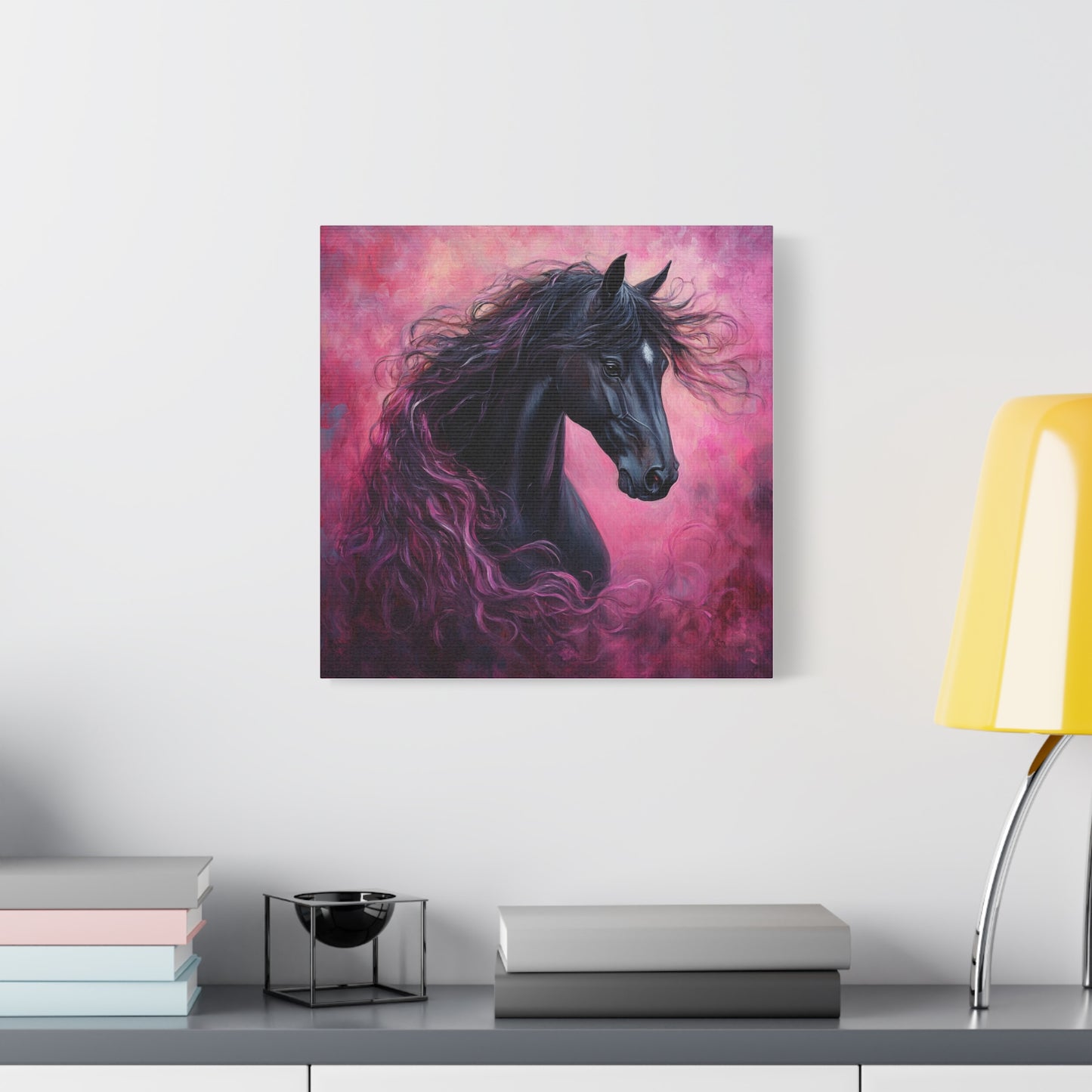 Black Horse Canvas Art, Wall Decor, Horse Lover Gift, Unique Home Decor, Animal Art, Equine Artwork