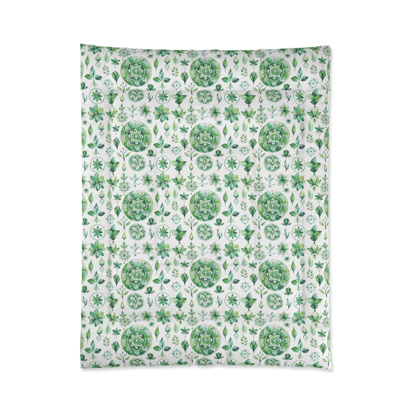 Botanical Green Comforter - Cozy Floral Quilt for Home Décor, Spring Vibes, Bedroom Refresh, Gift for Nature Lovers, Eco-Friendly Bedding