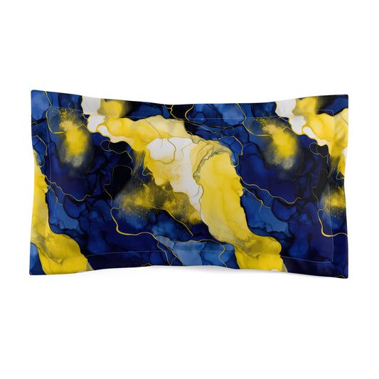 Elegant Abstract Pillow Sham, Ocean-Inspired Bedding, Soft Microfiber Pillow Cover, Decorative Bedroom Accent, Gift for Home Decor Lovers