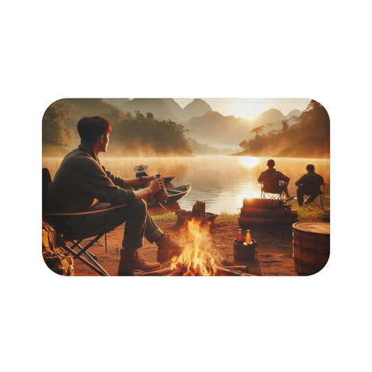 Cozy Campfire Bath Mat - Outdoor Decor, Bathroom Accessories, Camping Vibes, Gift for Nature Lovers, Rustic Home