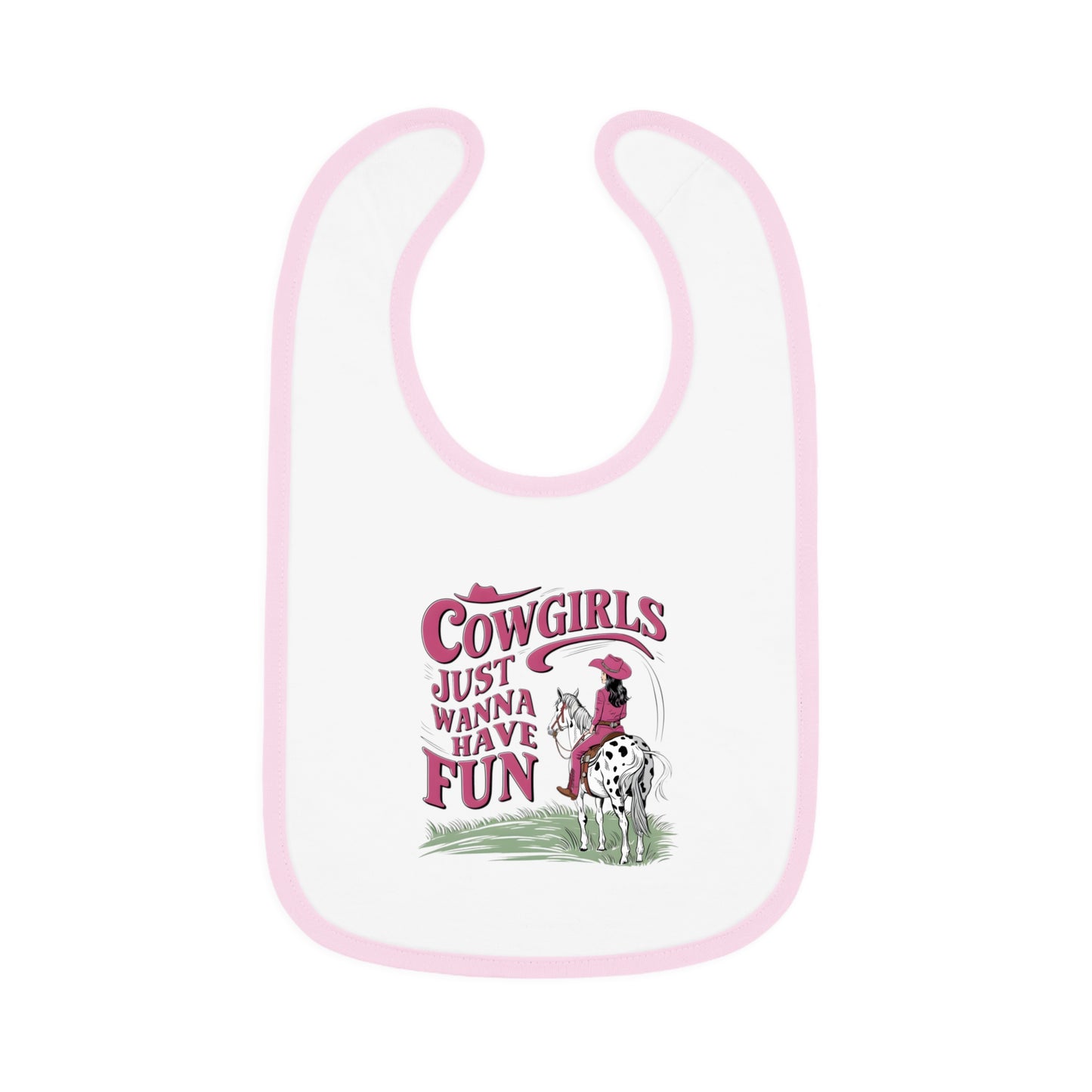 Baby Bib with Cowgirl Fun Design, Cute Feeding Bib, Baby Shower Gift, Adorable Bib for Girls, Durable Baby Accessory